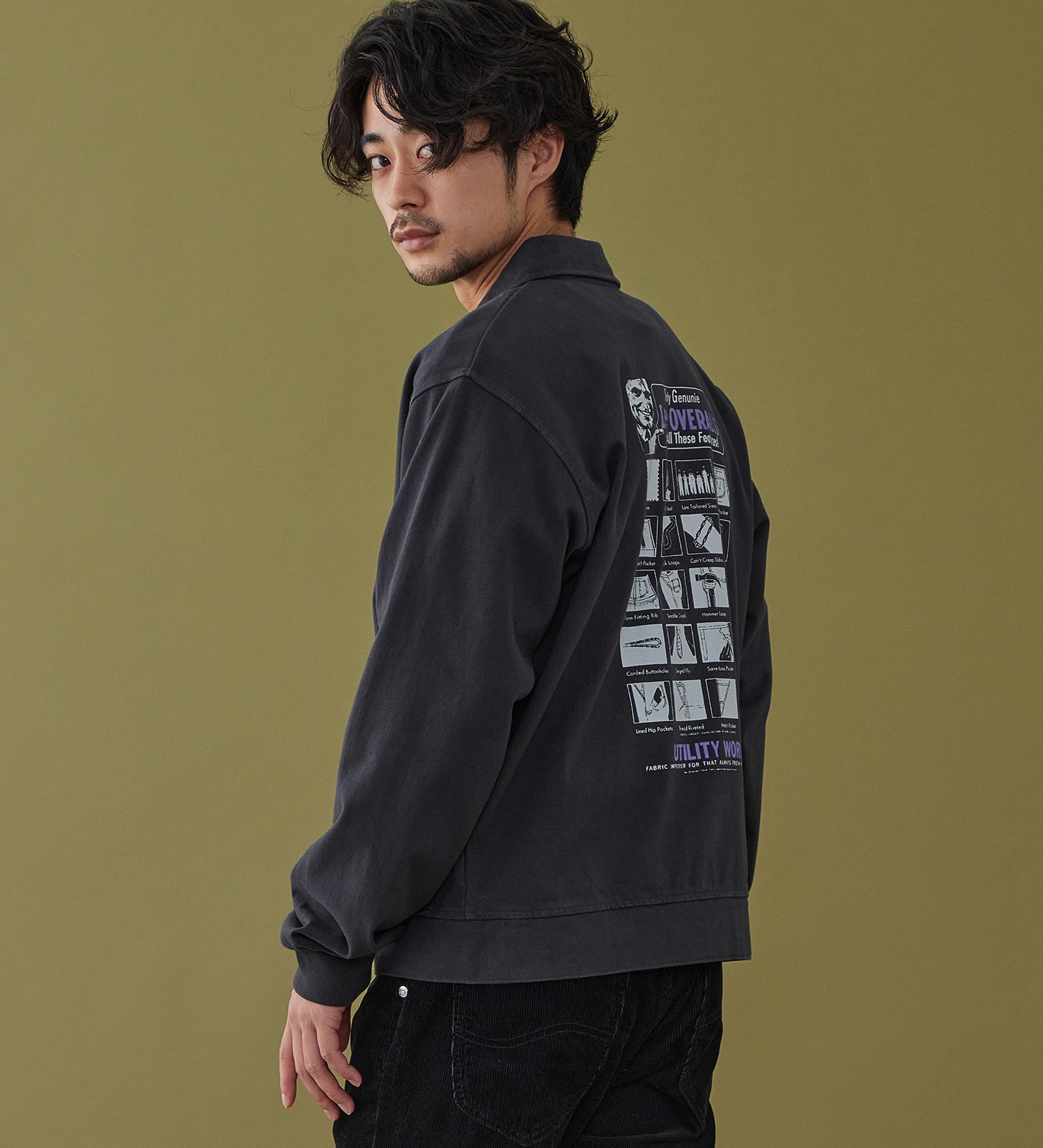 Lee(リー)のZIP-UP CUT JACKET / ジップアップジャケット|トップス/スウェット/メンズ|ブラック