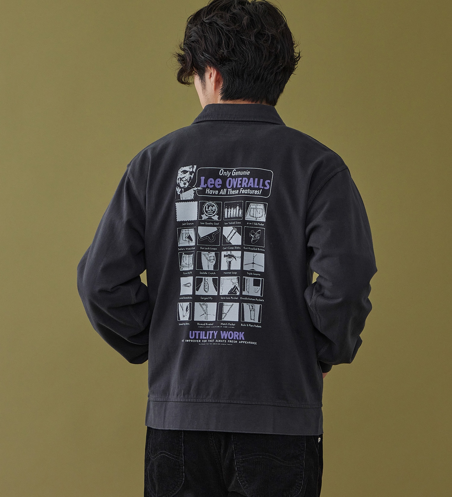 Lee(リー)のZIP-UP CUT JACKET / ジップアップジャケット|トップス/スウェット/メンズ|ブラック