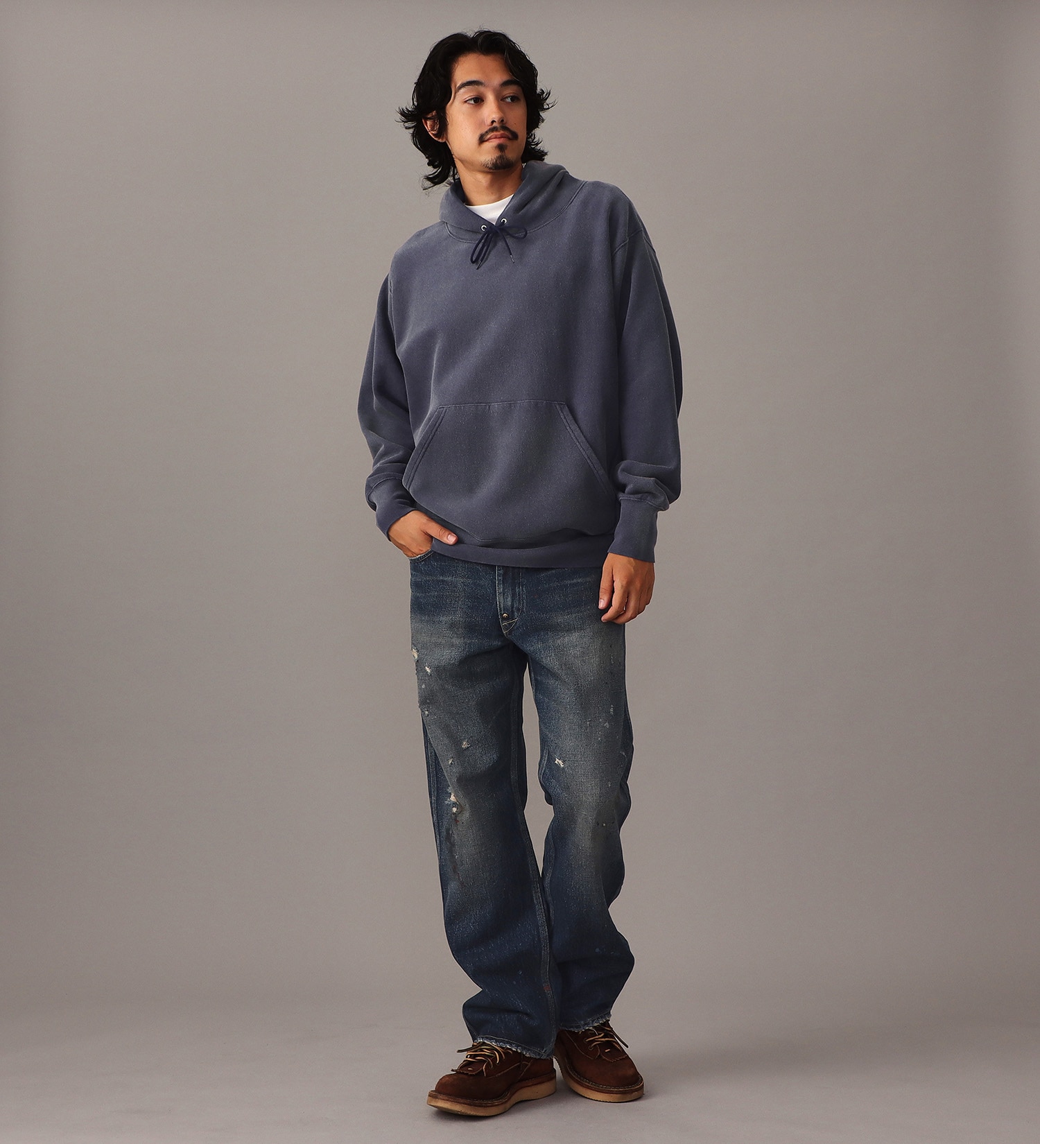 Lee(リー)のVINTAGE HOODIE CROSS GRAIN / フーディースウェット|トップス/パーカー/メンズ|ネイビー