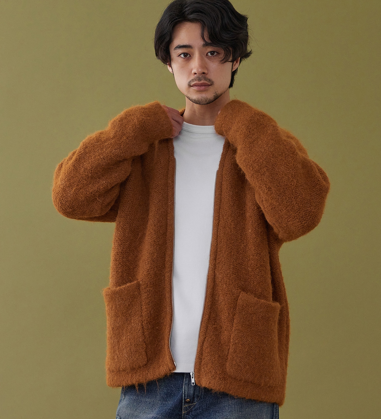 Lee(リー)のZIP-KNIT JACKET / ジップニットジャケット|トップス/ニット/セーター/メンズ|オレンジ