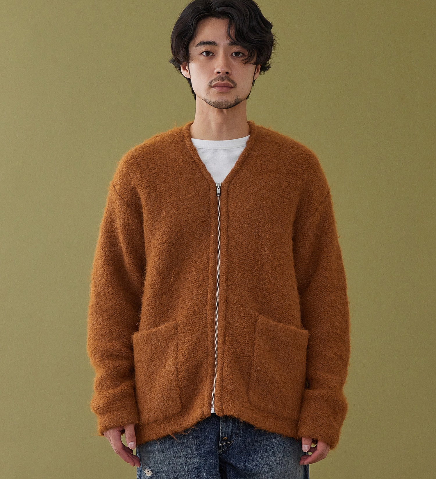 Lee(リー)のZIP-KNIT JACKET / ジップニットジャケット|トップス/ニット/セーター/メンズ|オレンジ