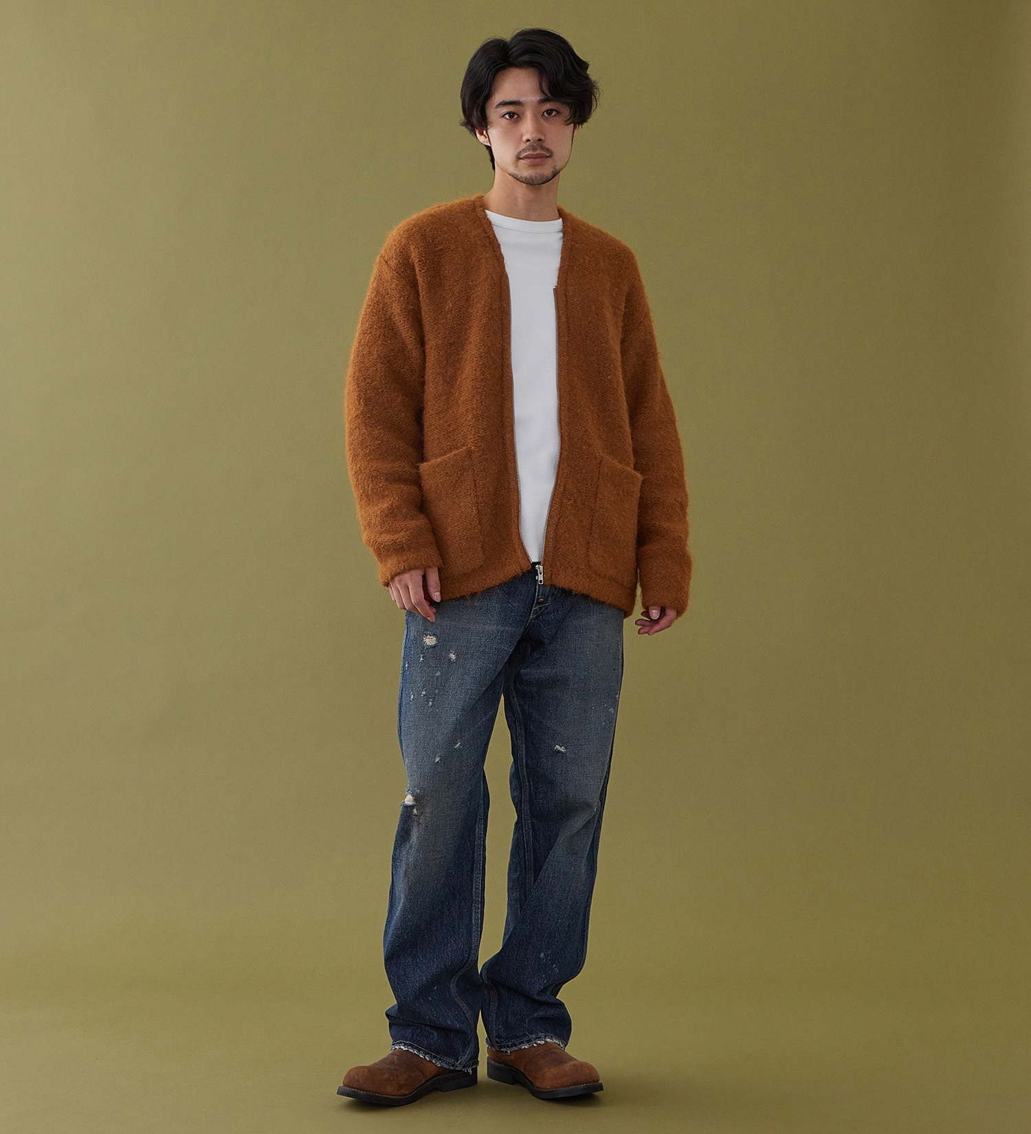 Lee(リー)のZIP-KNIT JACKET / ジップニットジャケット|トップス/ニット/セーター/メンズ|オレンジ