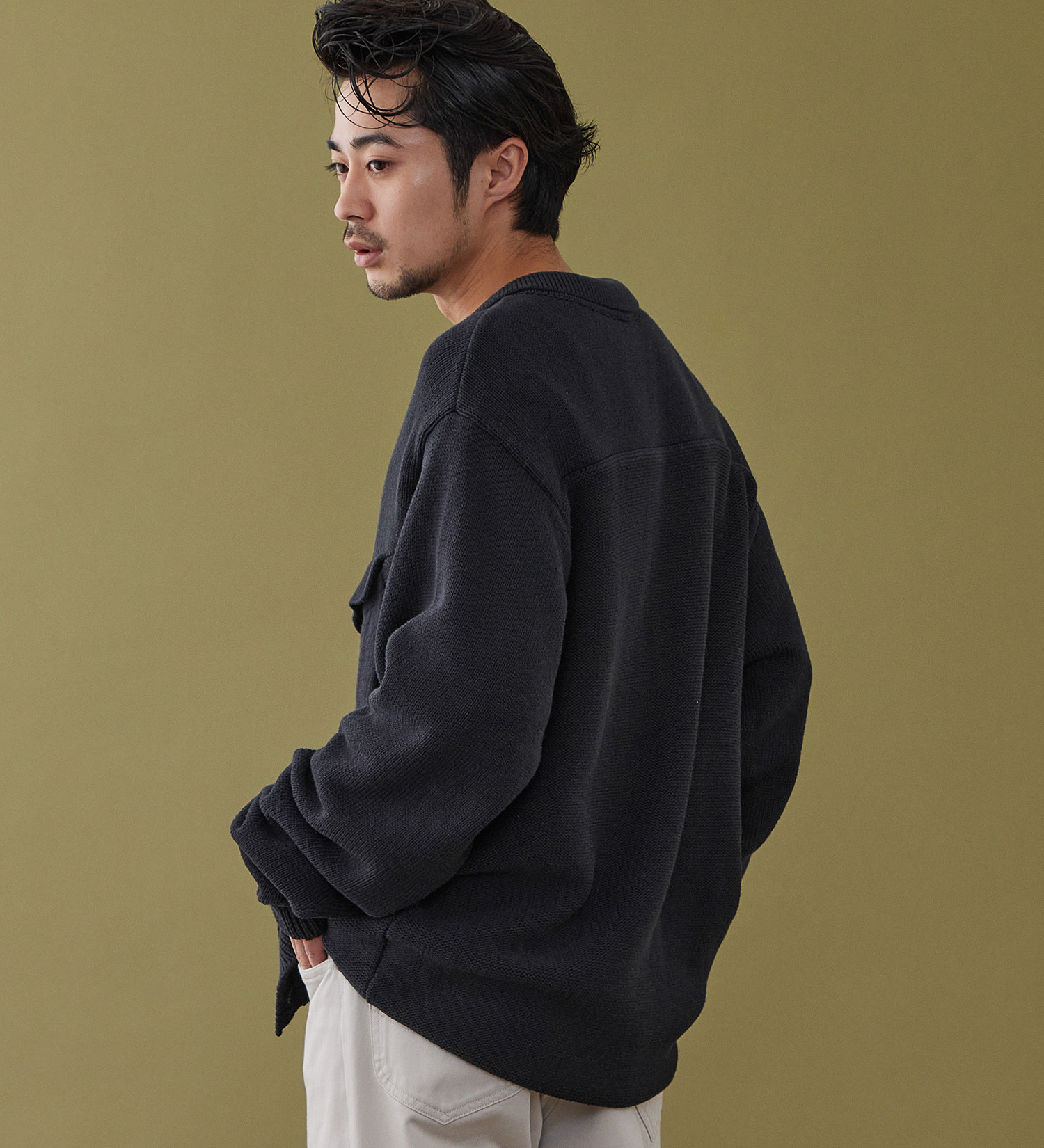 Lee(リー)のKNIT RIDERS JACKET / ニットライダースジャケット|トップス/ニット/セーター/メンズ|ネイビー
