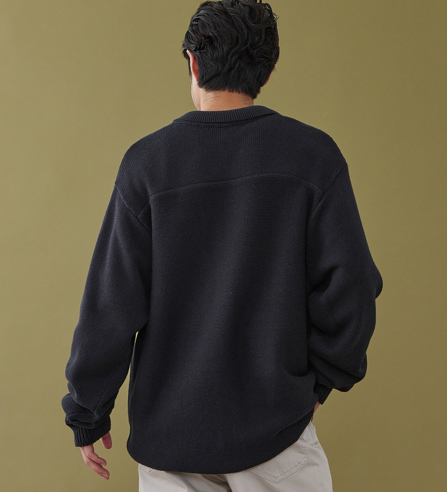 Lee(リー)のKNIT RIDERS JACKET / ニットライダースジャケット|トップス/ニット/セーター/メンズ|ネイビー