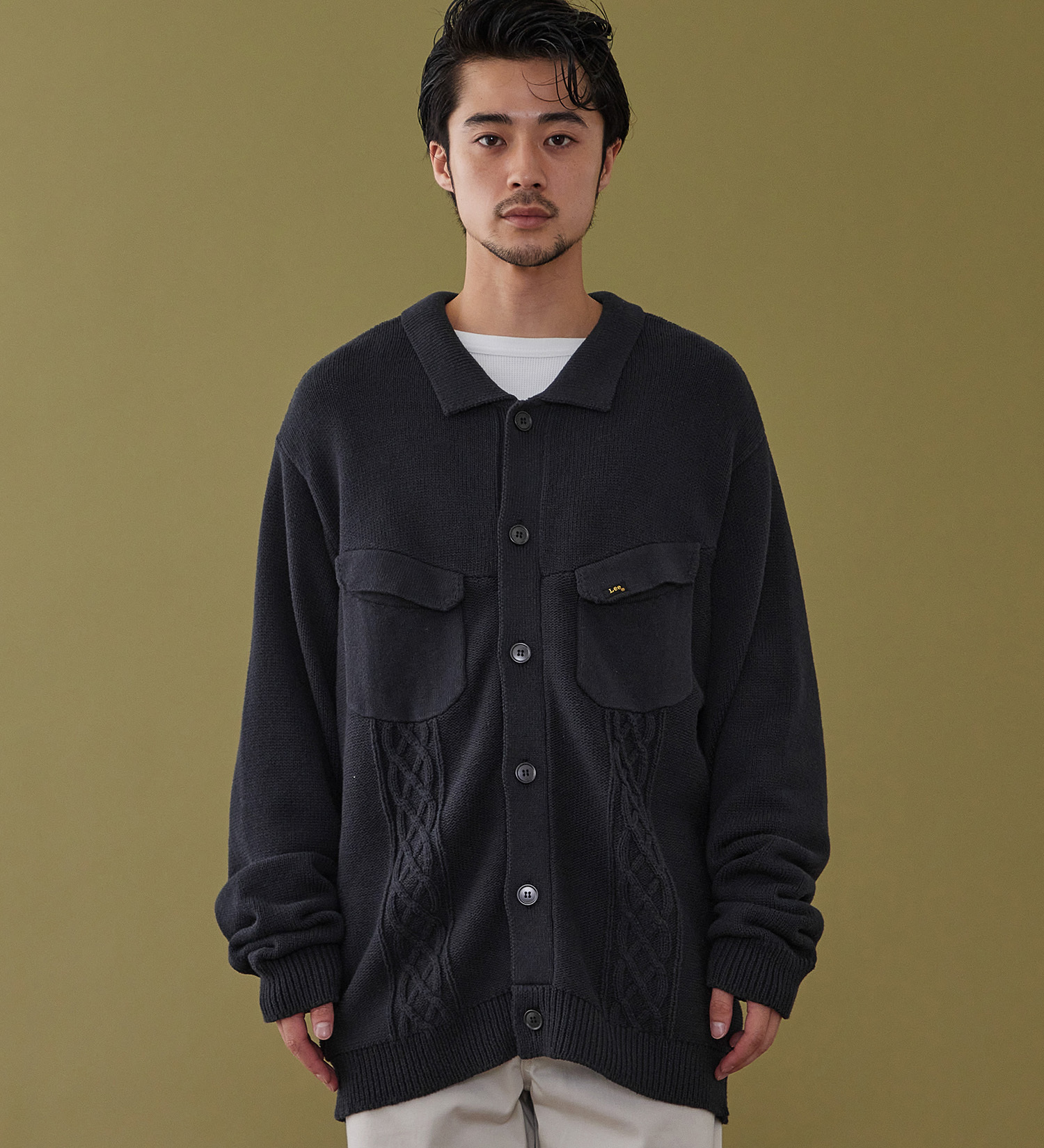 Lee(リー)のKNIT RIDERS JACKET / ニットライダースジャケット|トップス/ニット/セーター/メンズ|ネイビー