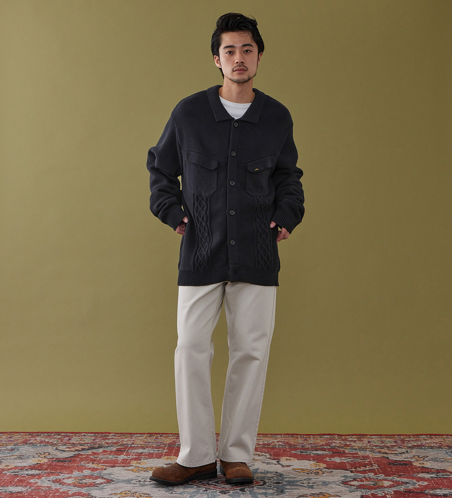 Lee(リー)のKNIT RIDERS JACKET / ニットライダースジャケット|トップス/ニット/セーター/メンズ|ネイビー