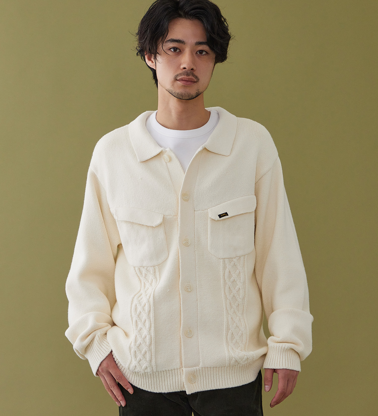 Lee(リー)のKNIT RIDERS JACKET / ニットライダースジャケット|トップス/ニット/セーター/メンズ|ホワイト