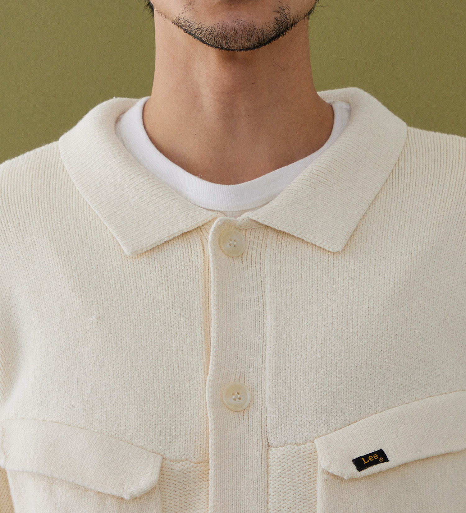 Lee(リー)のKNIT RIDERS JACKET / ニットライダースジャケット|トップス/ニット/セーター/メンズ|ホワイト