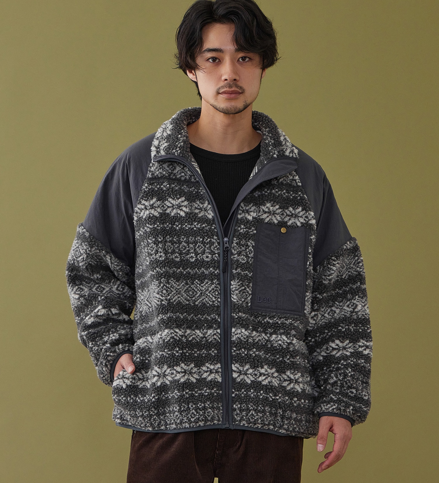 Lee(リー)の【試着対象】BOA ZIP JACKET/ボアジップジャケット【101匹わんちゃん】|ジャケット/アウター/その他アウター/メンズ|グレー