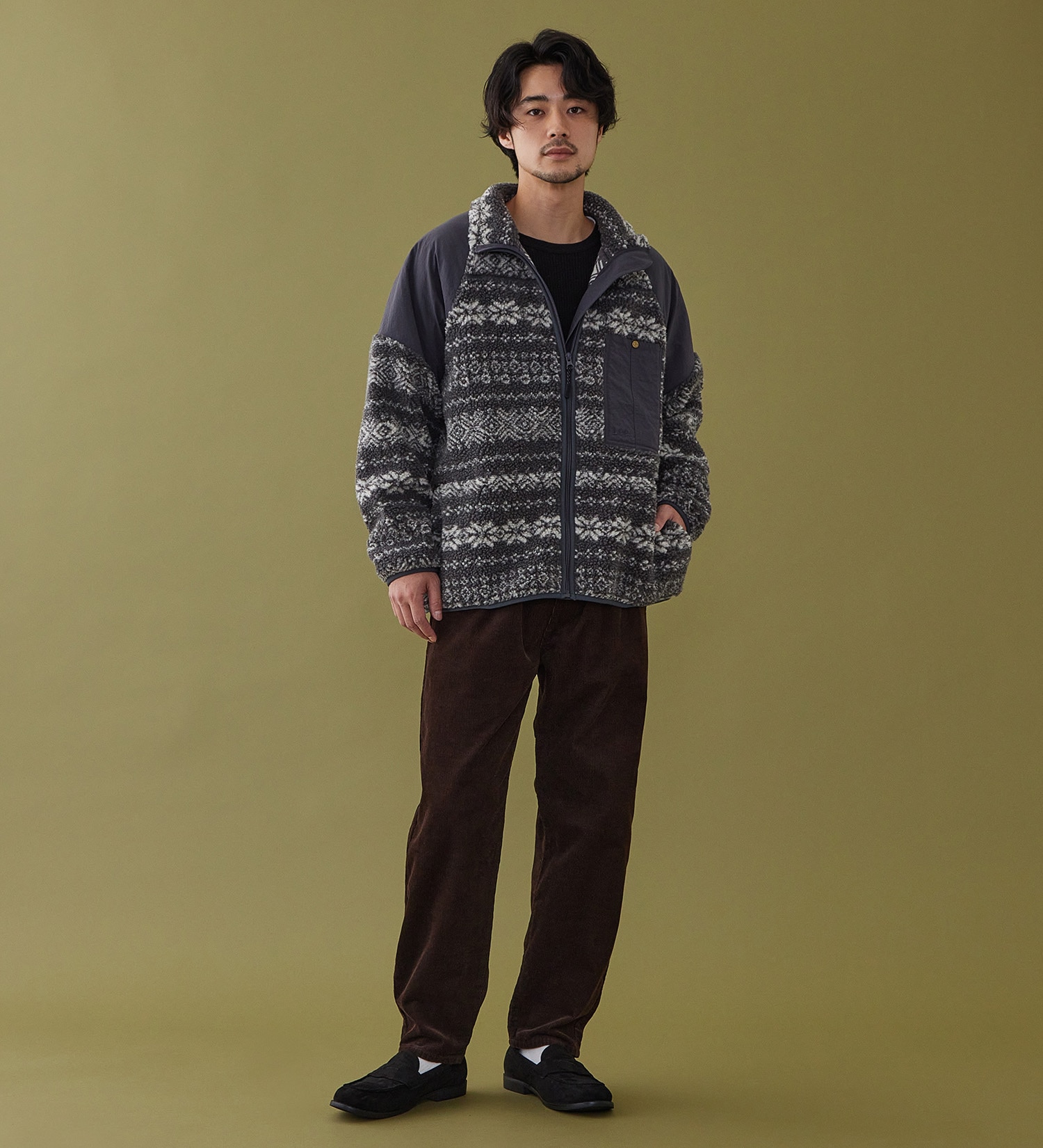 Lee(リー)の【試着対象】BOA ZIP JACKET/ボアジップジャケット【101匹わんちゃん】|ジャケット/アウター/その他アウター/メンズ|グレー