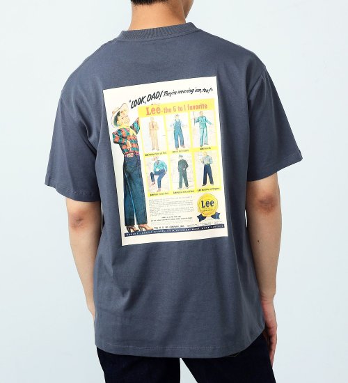 Lee(リー)のオールドアド　バックプリント半袖Tシャツ|トップス/Tシャツ/カットソー/メンズ|チャコール