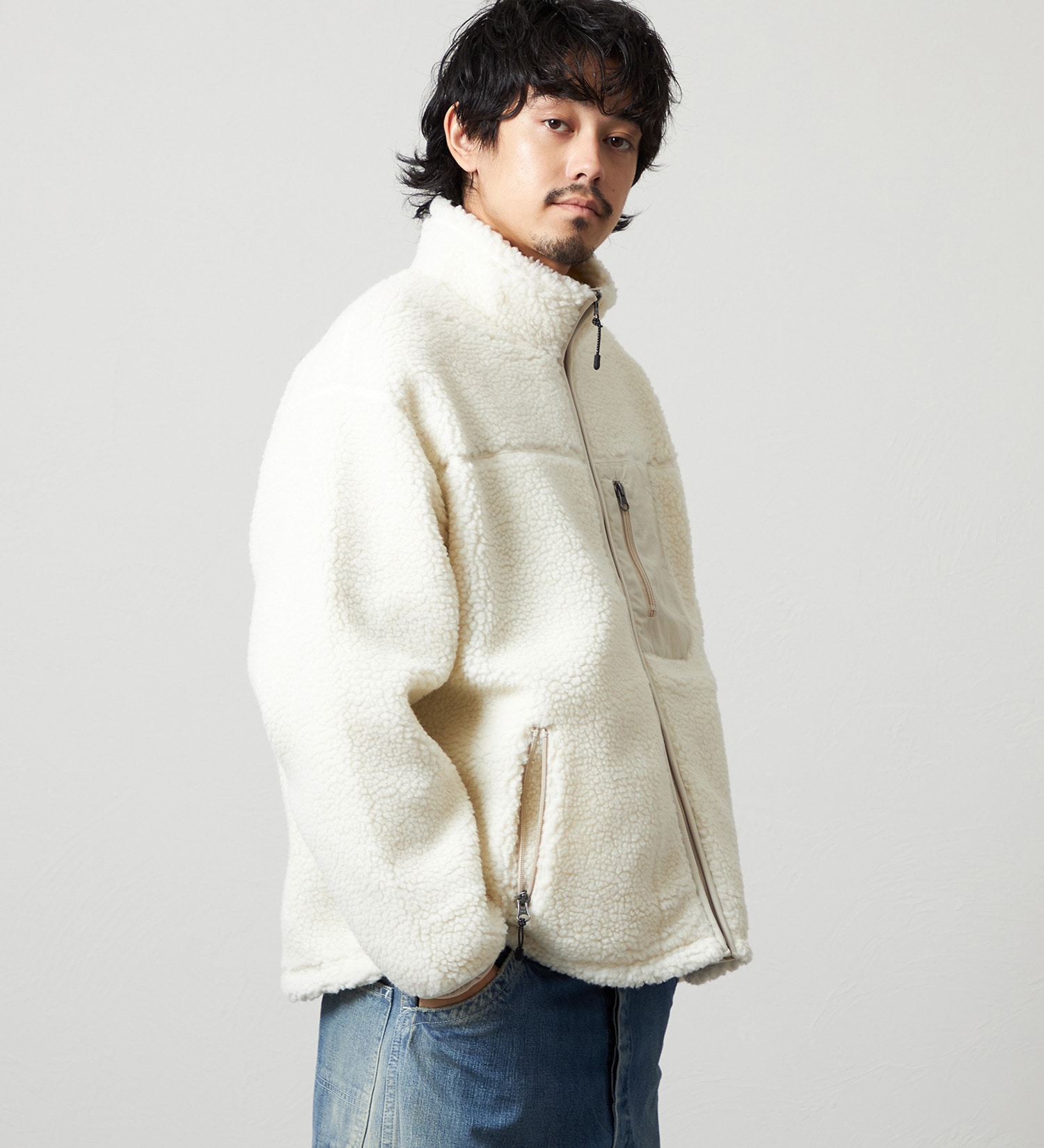 Lee(リー)の【直営店/EC限定】BOA JACKET/ボアジャケット/暖/アウター|ジャケット/アウター/その他アウター/メンズ|アイボリー