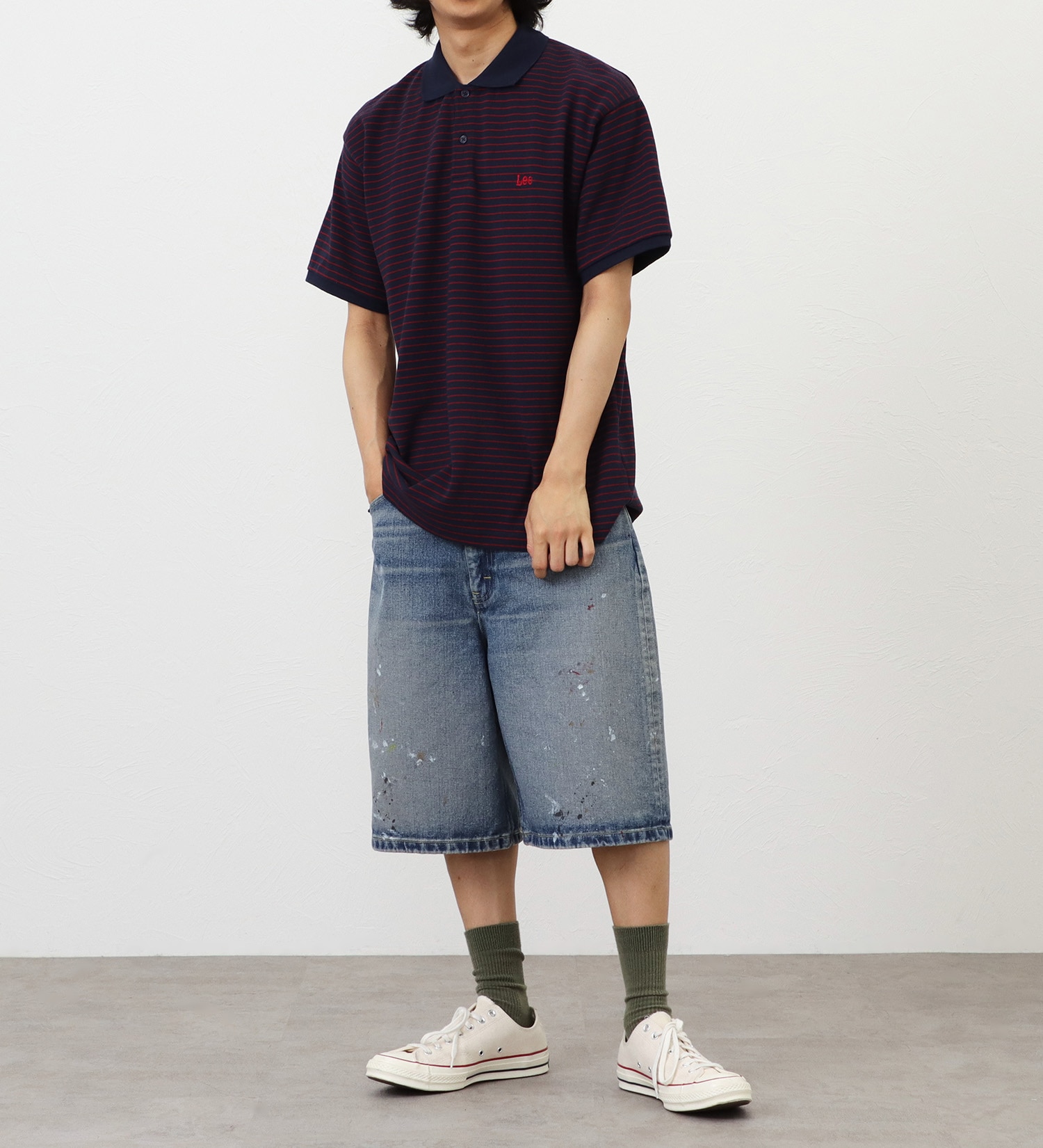 Lee(リー)の【ポイントアップ対象】【直営店・WEB別注】カノコポロシャツ|トップス/ポロシャツ/メンズ|ネイビー