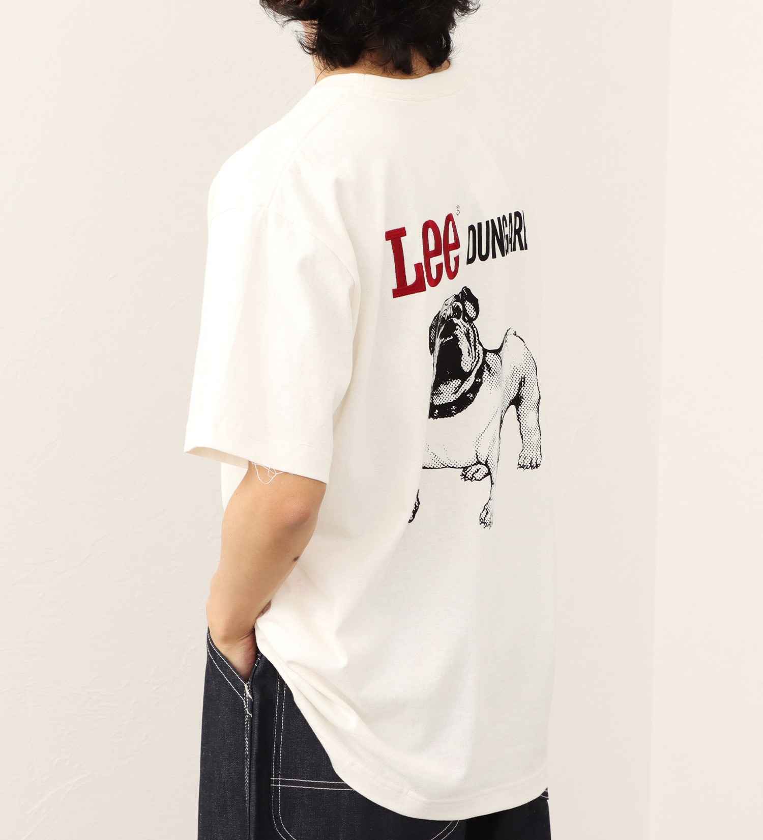 Lee(リー)の【直営店・WEB別注】ブルドッグ フロッキープリントTシャツ|トップス/Tシャツ/カットソー/メンズ|ホワイト
