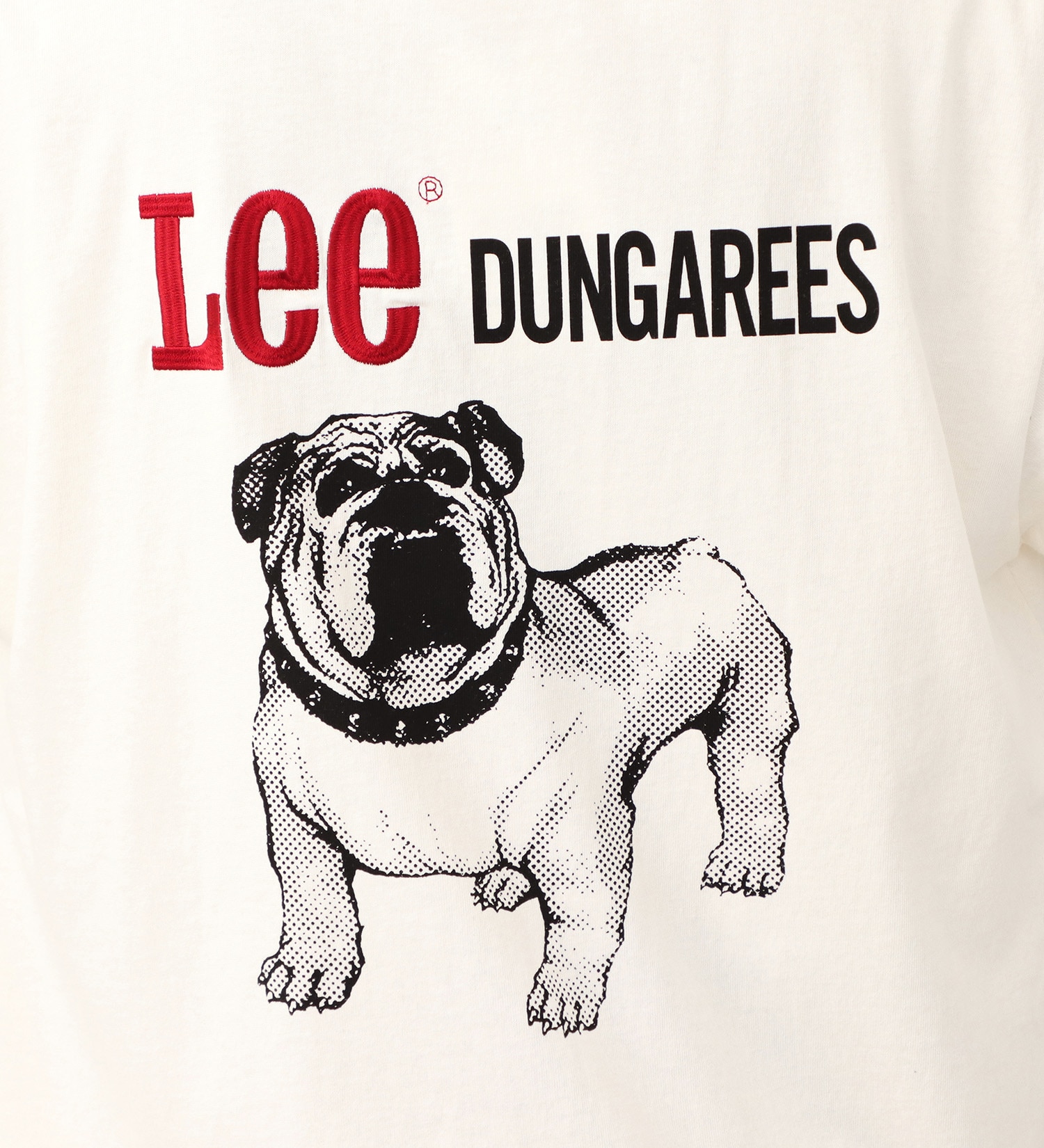 Lee(リー)の【直営店・WEB別注】ブルドッグ フロッキープリントTシャツ|トップス/Tシャツ/カットソー/メンズ|ホワイト