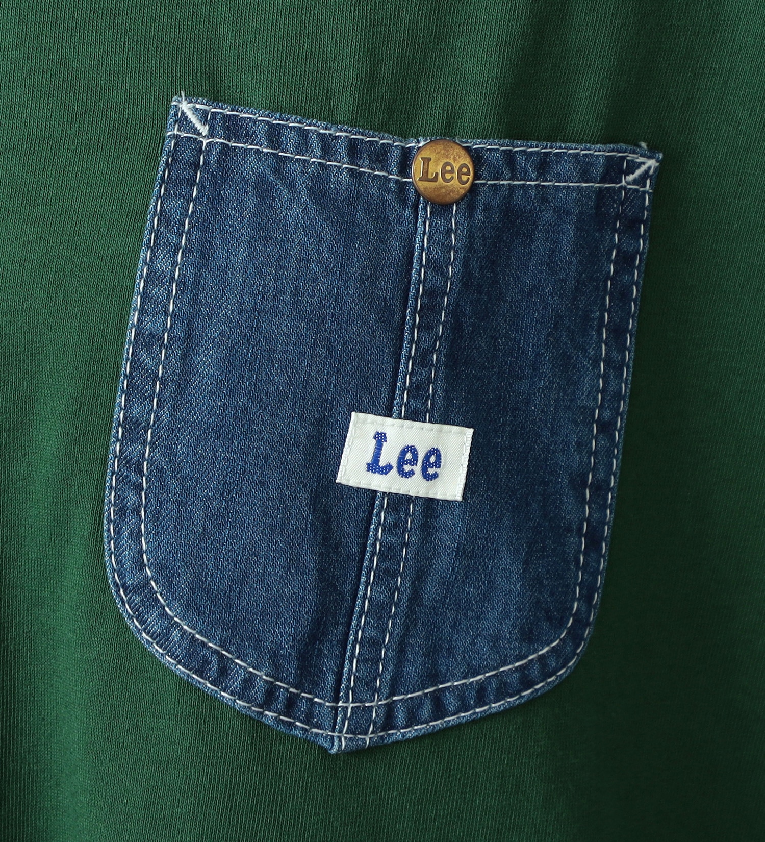 Lee(リー)の【GW SALE】ラウンドヘム デニムポケット 半袖Tシャツ|トップス/Tシャツ/カットソー/レディース|グリーン