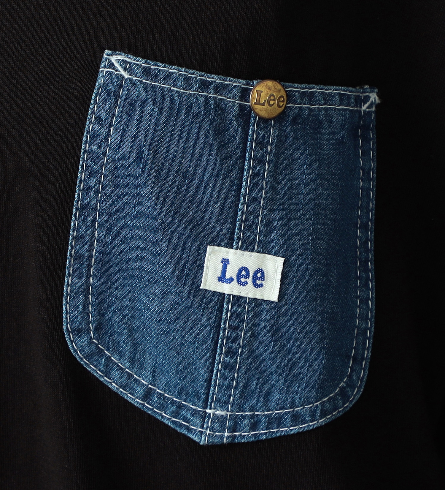 Lee(リー)の【GW SALE】ラウンドヘム デニムポケット 半袖Tシャツ|トップス/Tシャツ/カットソー/レディース|ブラック