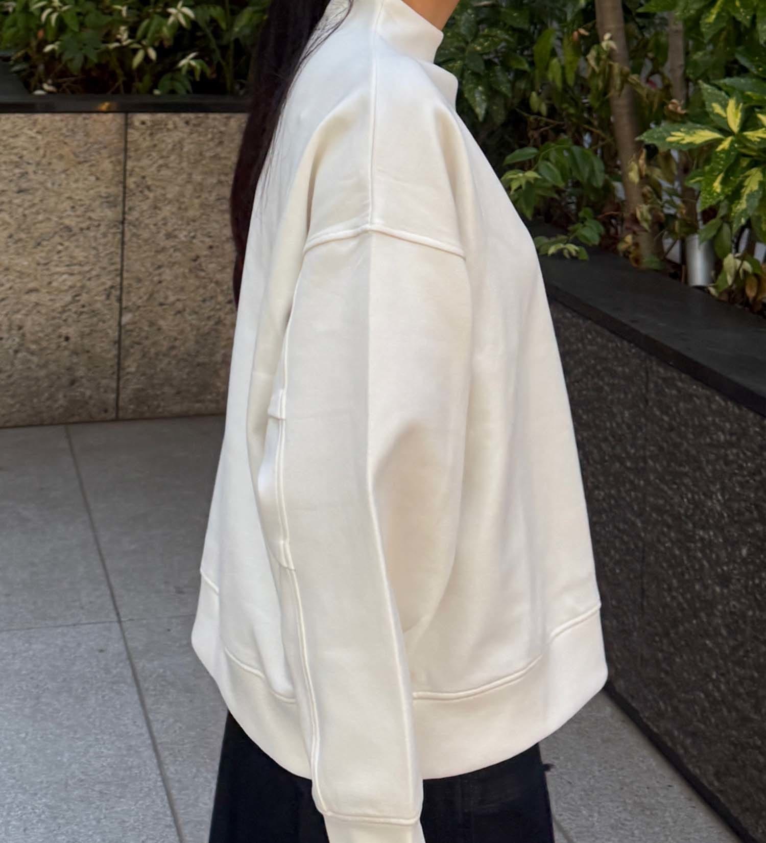 Lee(リー)のモックネックバックジッププルオーバー ダンボールニット|トップス/その他トップス/レディース|ホワイト