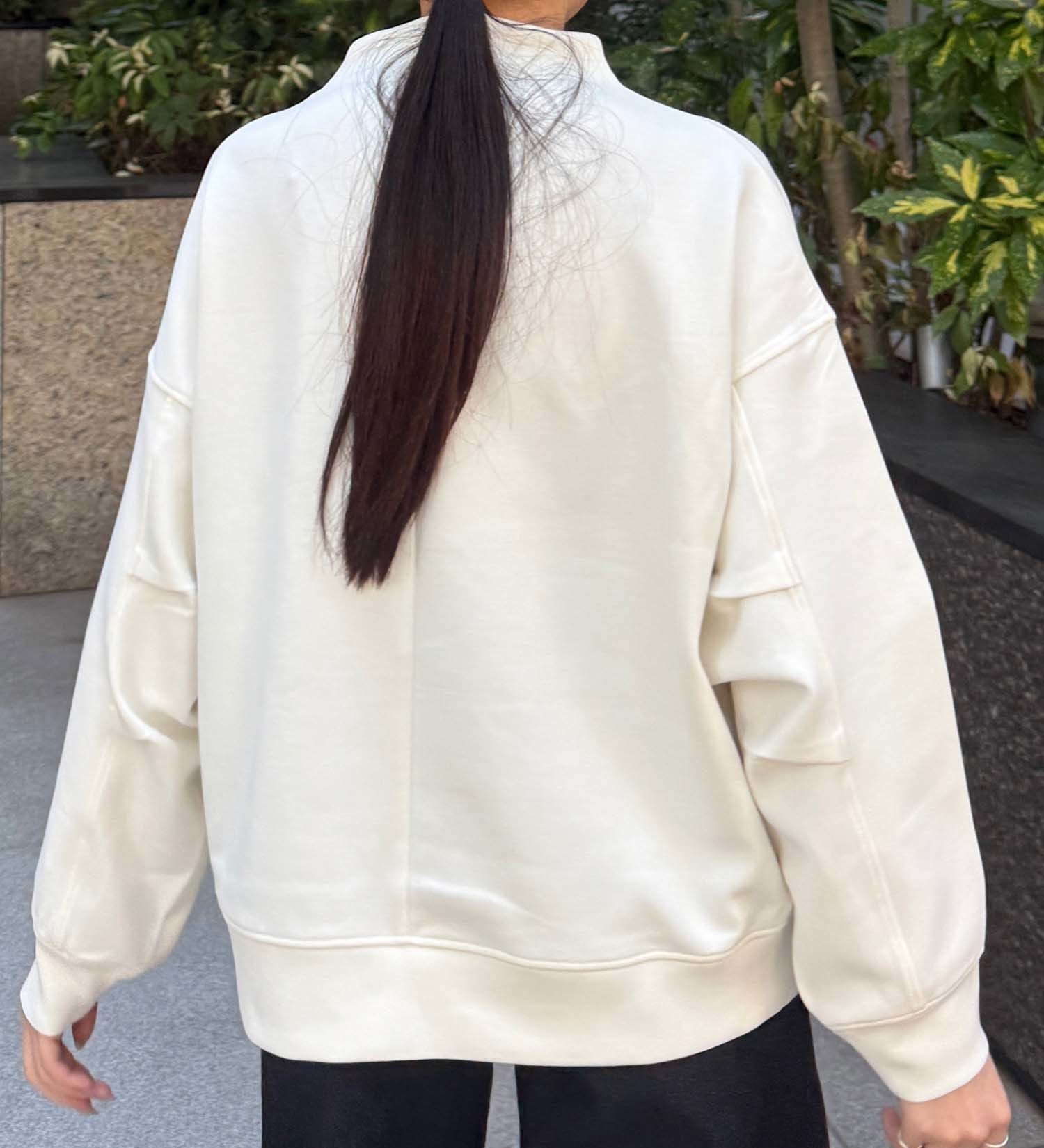 Lee(リー)のモックネックバックジッププルオーバー ダンボールニット|トップス/その他トップス/レディース|ホワイト