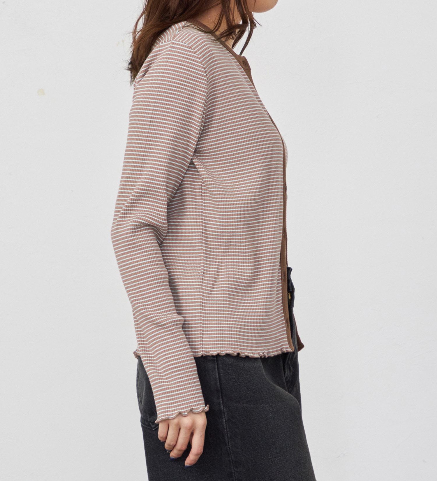 Lee(リー)の【直営店舗別注】リブカーディガン|トップス/その他トップス/レディース|ブラウン