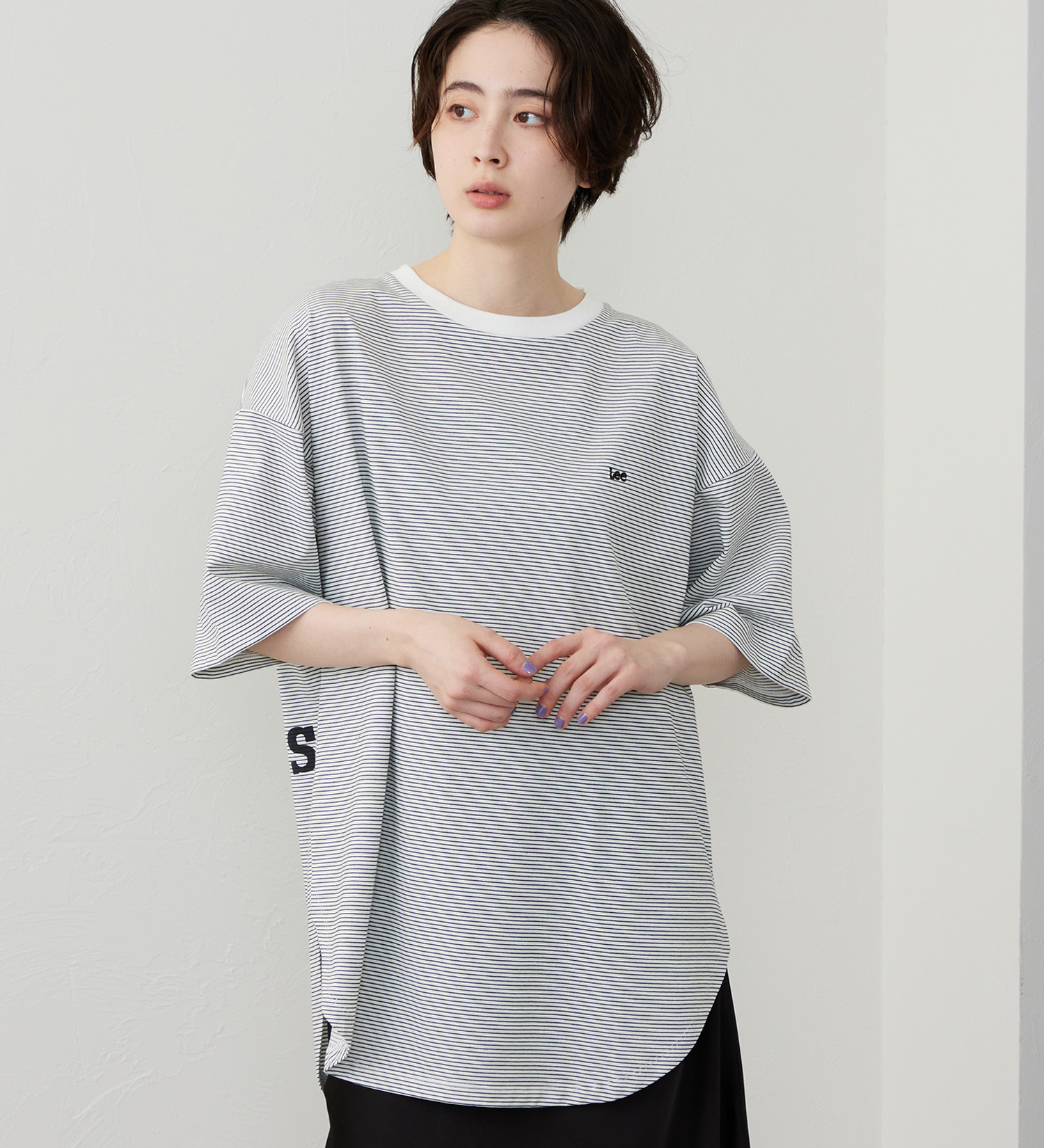 Lee(リー)のラウンドヘム ショートスリーブTシャツ|トップス/Tシャツ/カットソー/レディース|ブラック