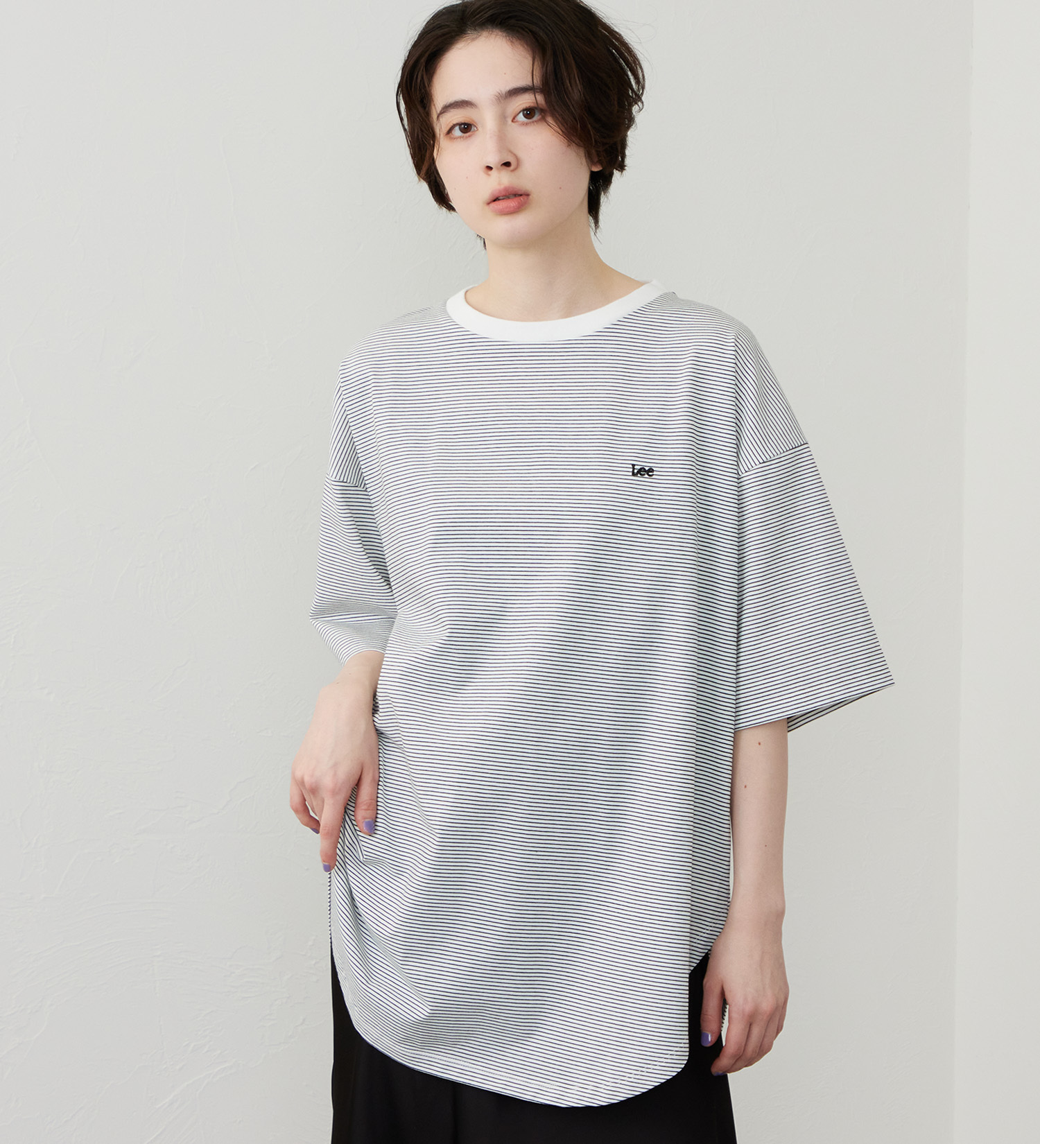 Lee(リー)のラウンドヘム ショートスリーブTシャツ|トップス/Tシャツ/カットソー/レディース|ブラック