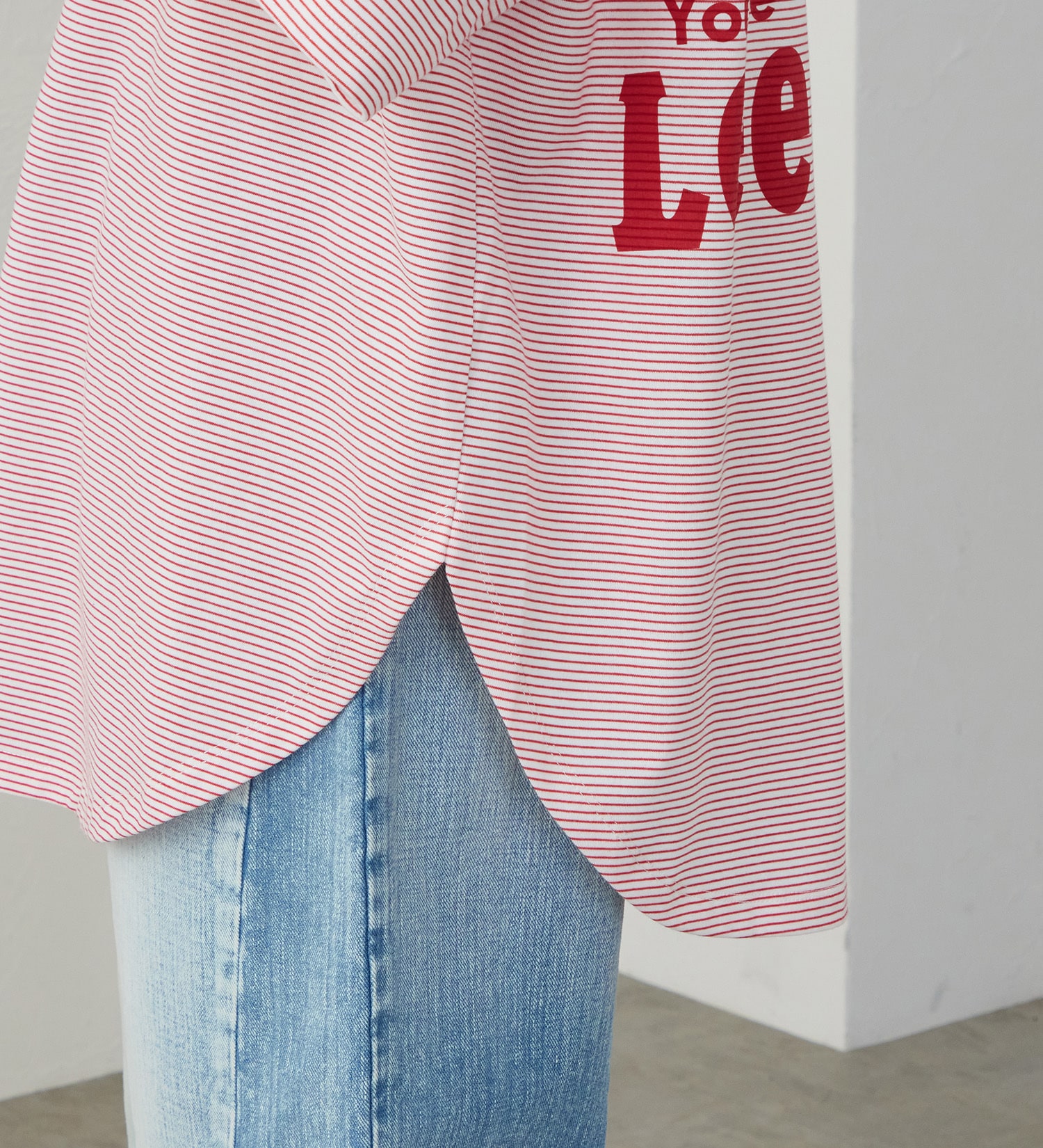 Lee(リー)のラウンドヘム ショートスリーブTシャツ|トップス/Tシャツ/カットソー/レディース|レッド