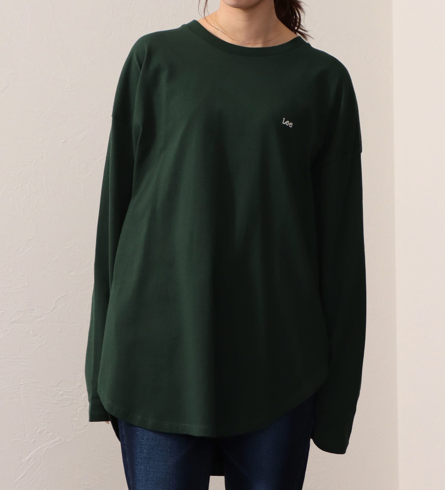 Lee(リー)のROUNDHEM TEE/ラウンドヘム長袖Tシャツ|トップス/Tシャツ/カットソー/レディース|グリーン