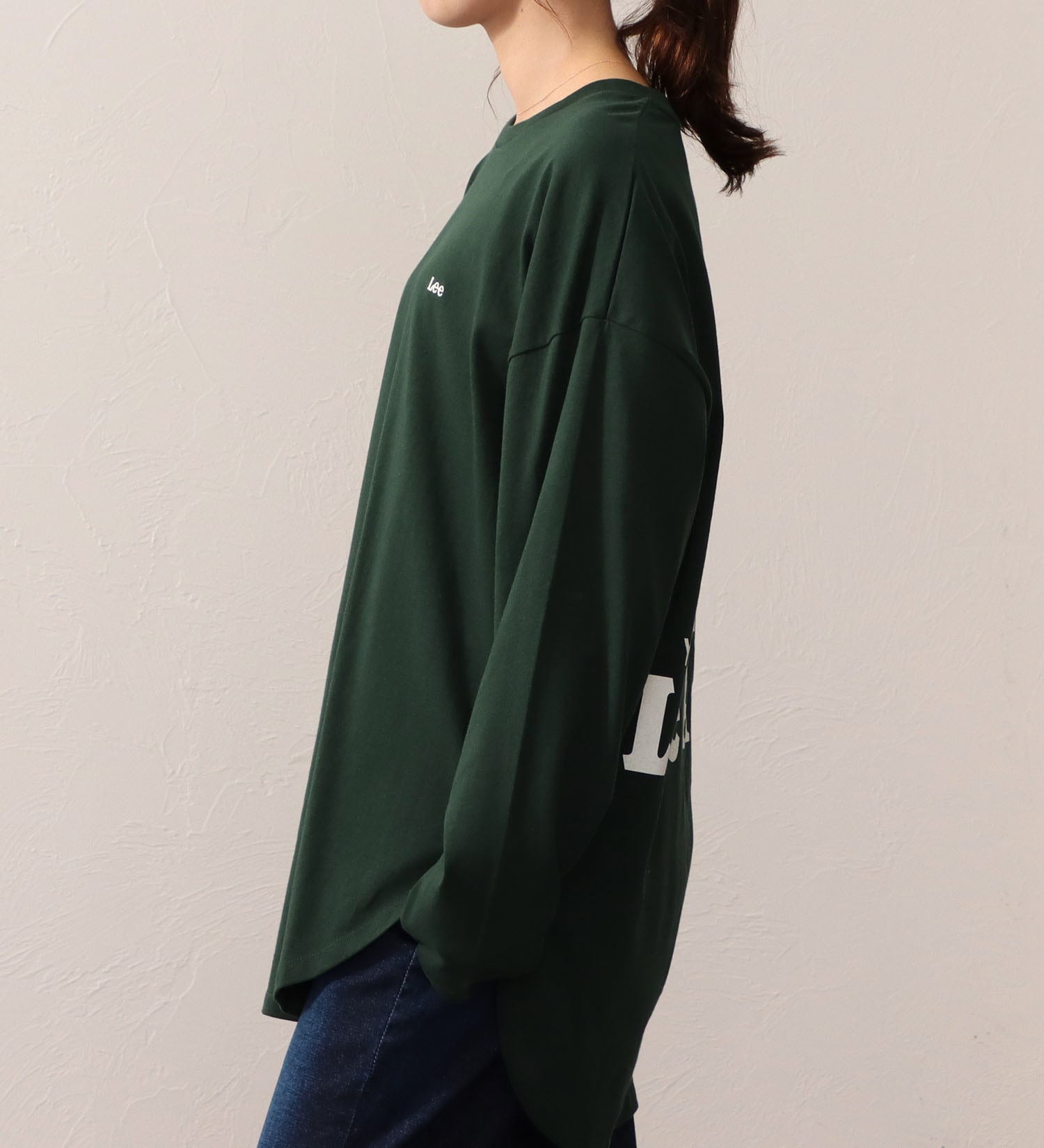 Lee(リー)のROUNDHEM TEE/ラウンドヘム長袖Tシャツ|トップス/Tシャツ/カットソー/レディース|グリーン