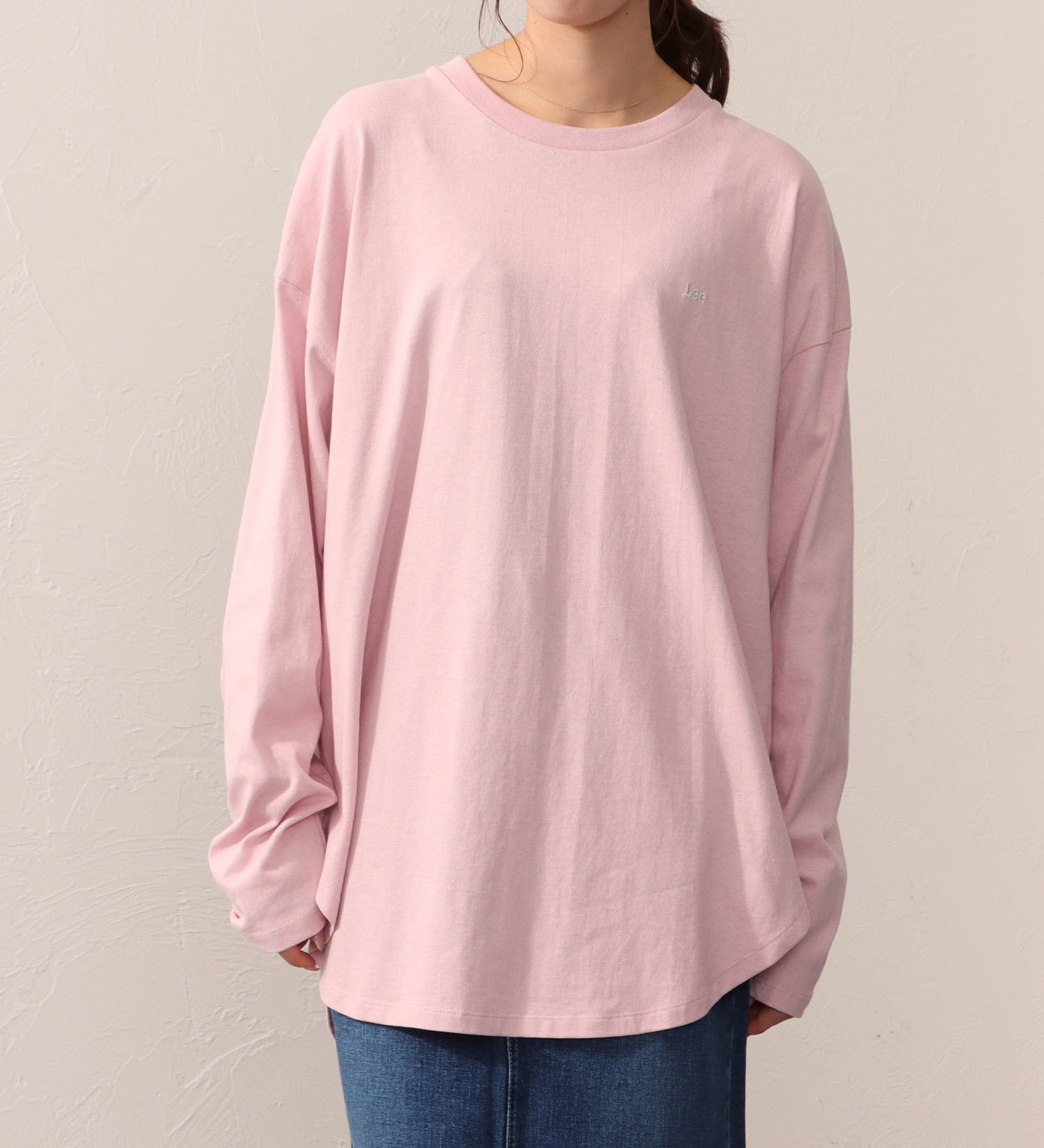 Lee(リー)のROUNDHEM TEE/ラウンドヘム長袖Tシャツ|トップス/Tシャツ/カットソー/レディース|ピンク