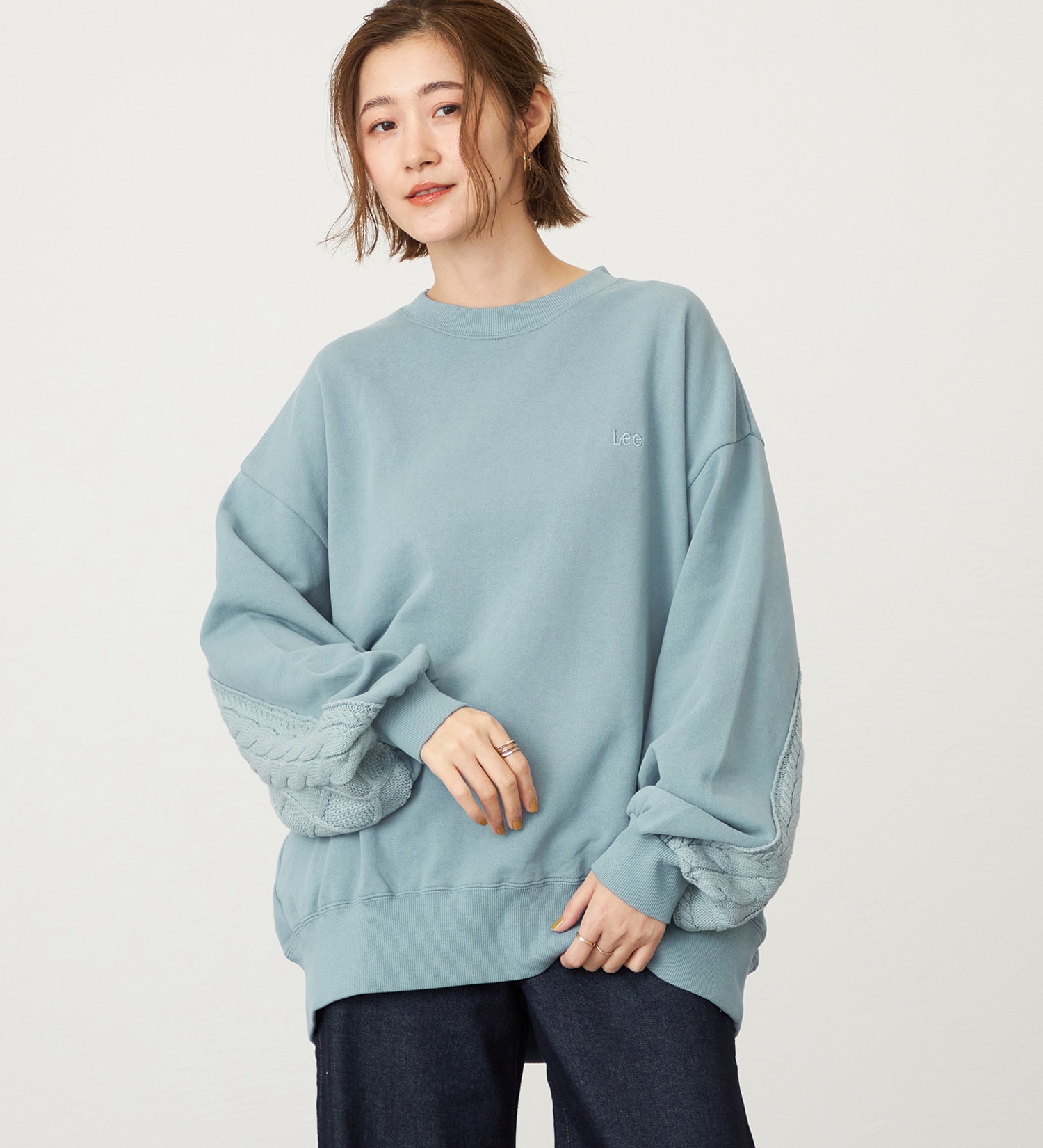 Lee(リー)のニットパネルスウェット|トップス/スウェット/レディース|サックスブルー