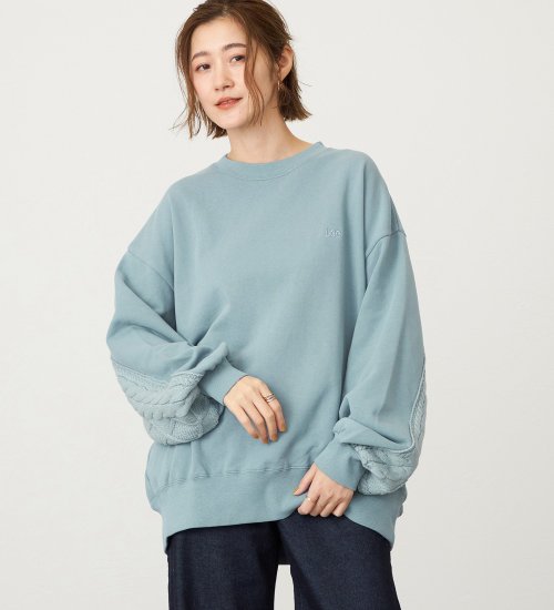 Lee(リー)のニットパネルスウェット|トップス/スウェット/レディース|サックスブルー