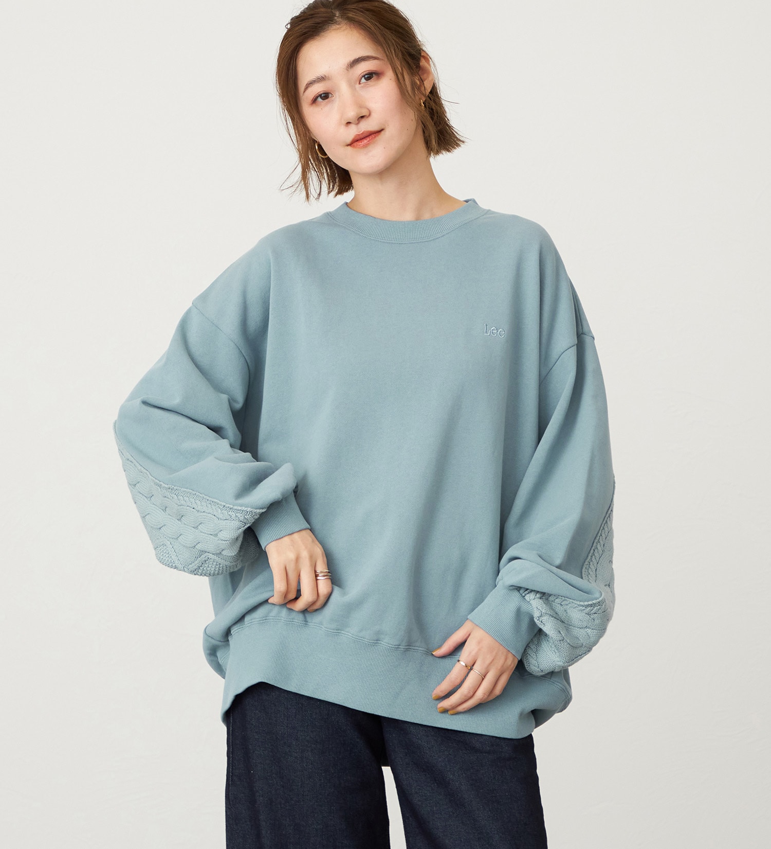 Lee(リー)のニットパネルスウェット|トップス/スウェット/レディース|サックスブルー