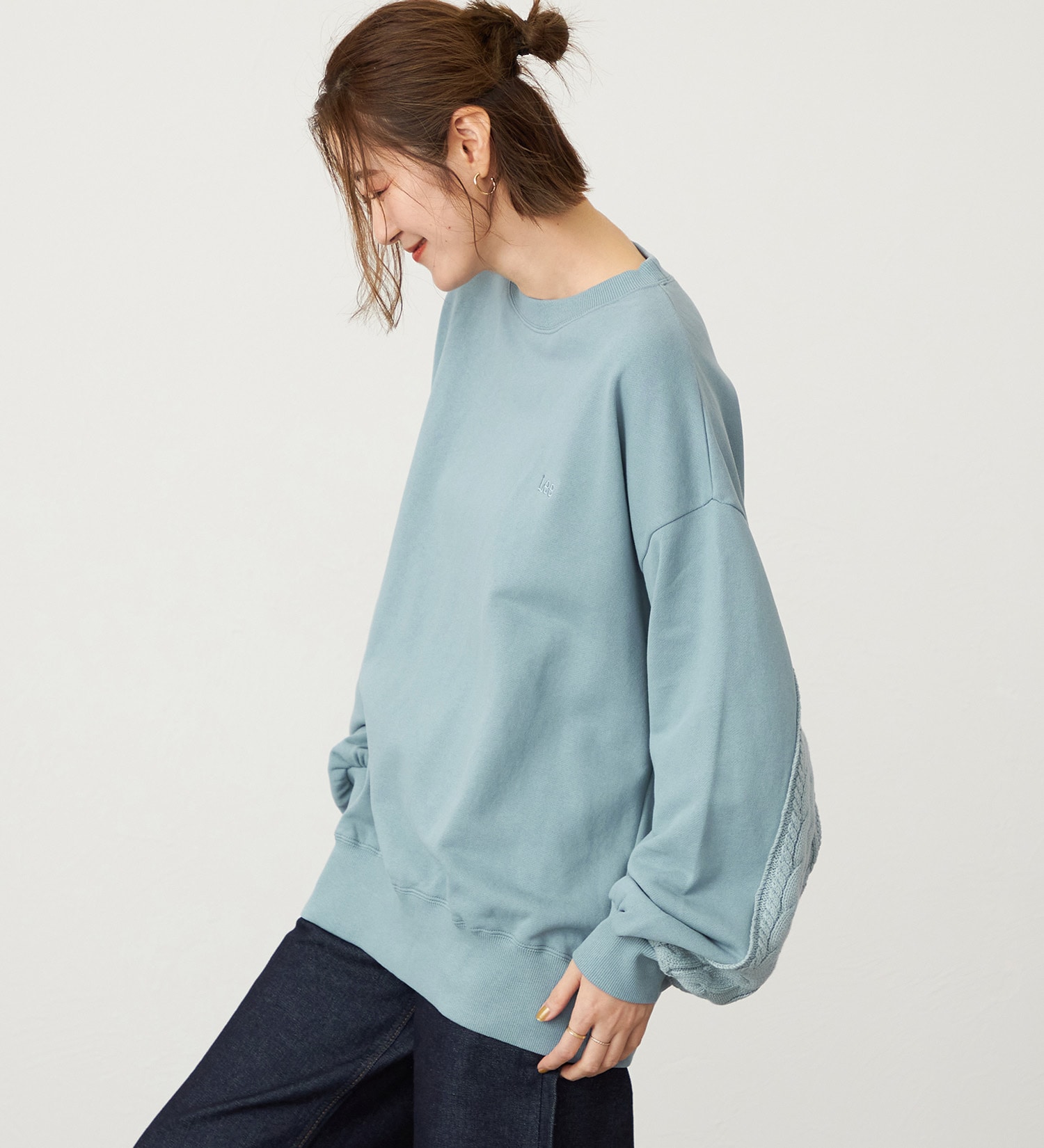 Lee(リー)のニットパネルスウェット|トップス/スウェット/レディース|サックスブルー