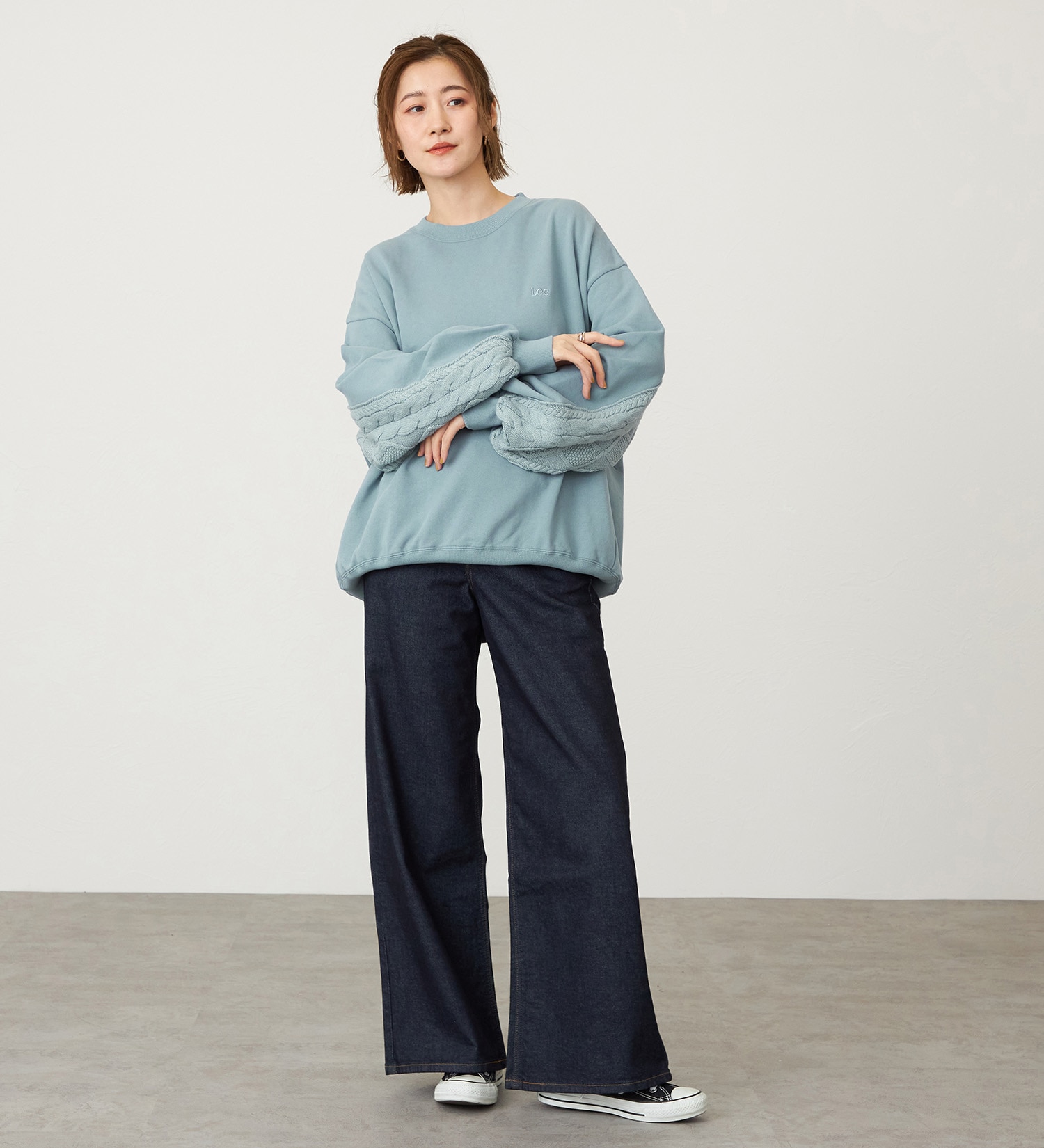 Lee(リー)のニットパネルスウェット|トップス/スウェット/レディース|サックスブルー