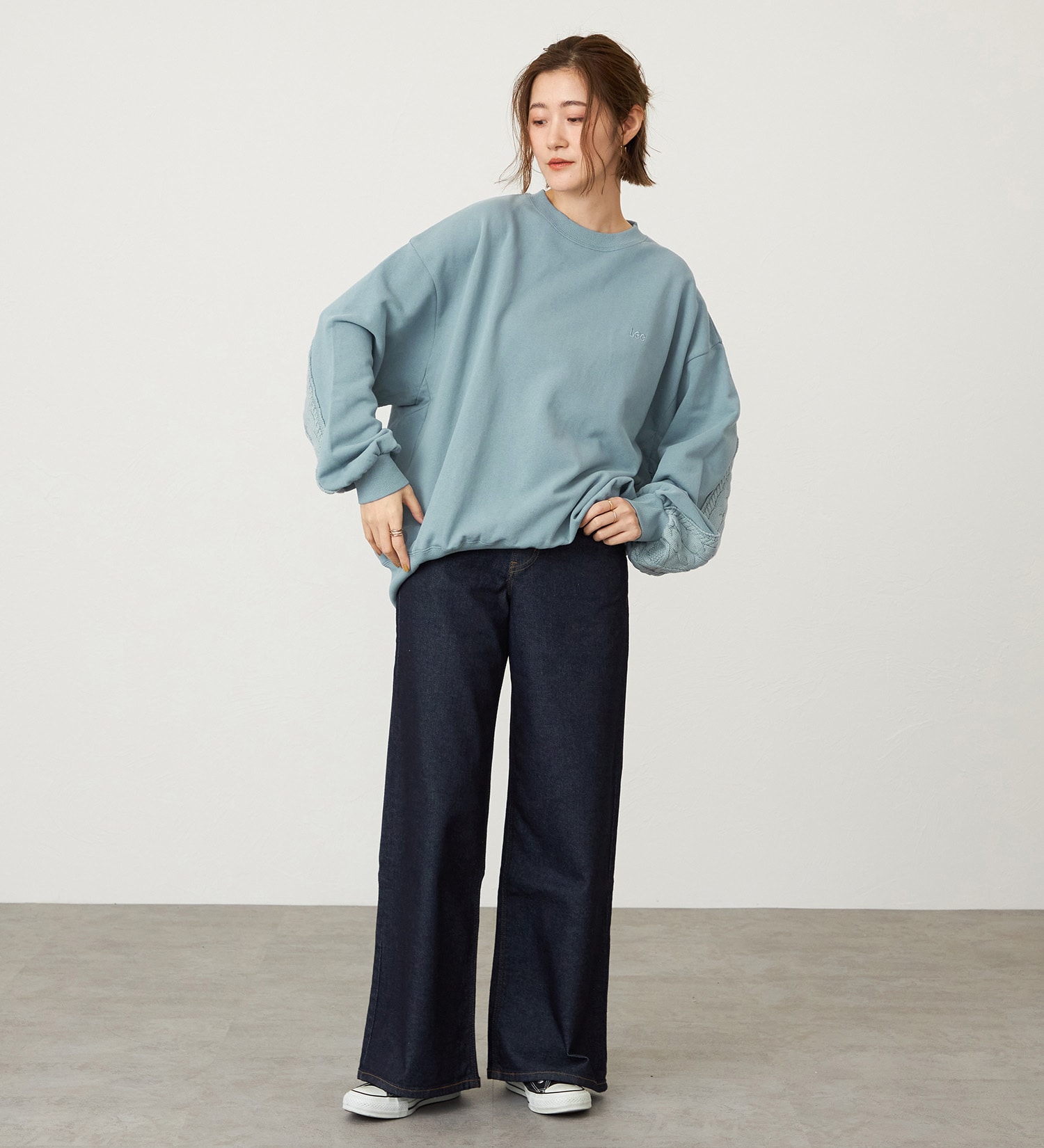 Lee(リー)のニットパネルスウェット|トップス/スウェット/レディース|サックスブルー