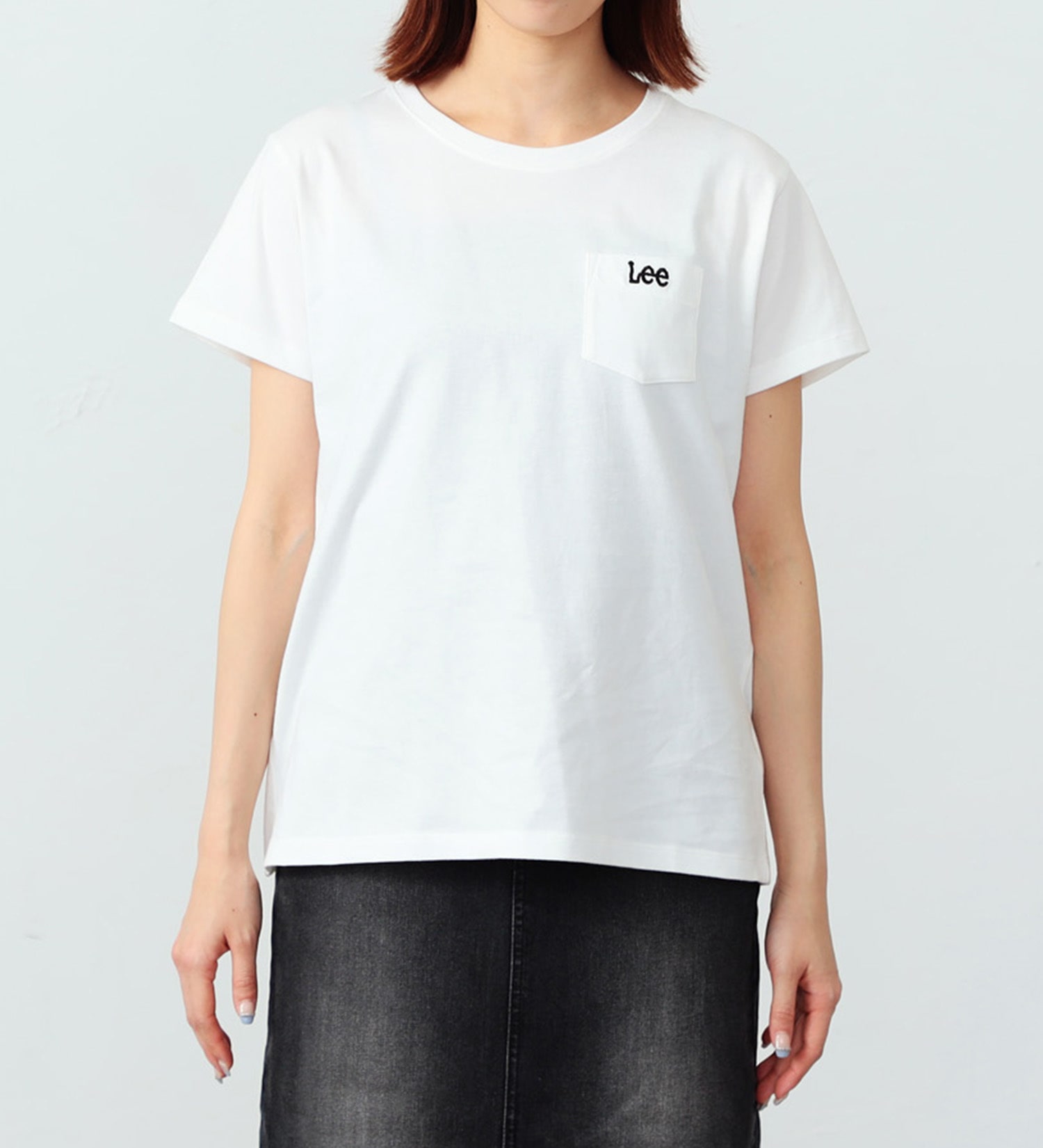 Lee(リー)の【FINAL SALE】ポケットロゴ刺繍 ハーフスリーブTee|トップス/Tシャツ/カットソー/レディース|ホワイト