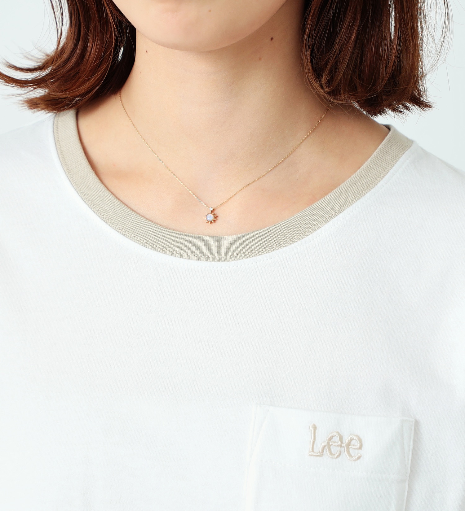 Lee(リー)の【FINAL SALE】ポケットロゴ刺繍 ハーフスリーブTee|トップス/Tシャツ/カットソー/レディース|ホワイト2