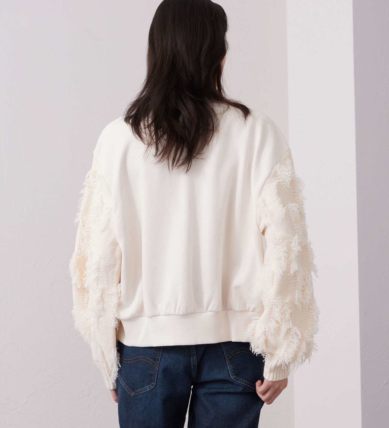 Lee(リー)のKNITPANEL SWEAT CARDIGAN/ニットパネルスウェットカーディガン|トップス/スウェット/レディース|ブルー