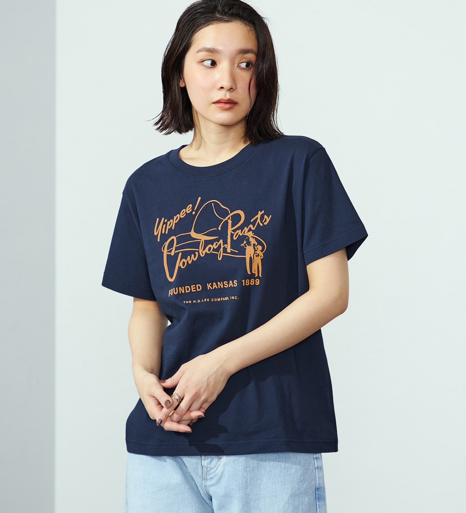 Lee(リー)のプリントTシャツ|トップス/Tシャツ/カットソー/レディース|ネイビー