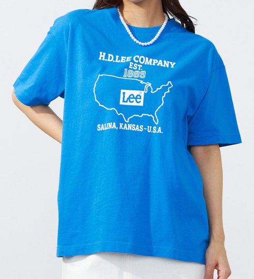 Lee(リー)の【GW SALE】Lee ロゴ プリント ハーフスリーブTee（M/Lサイズ）|トップス/Tシャツ/カットソー/レディース|ブルー