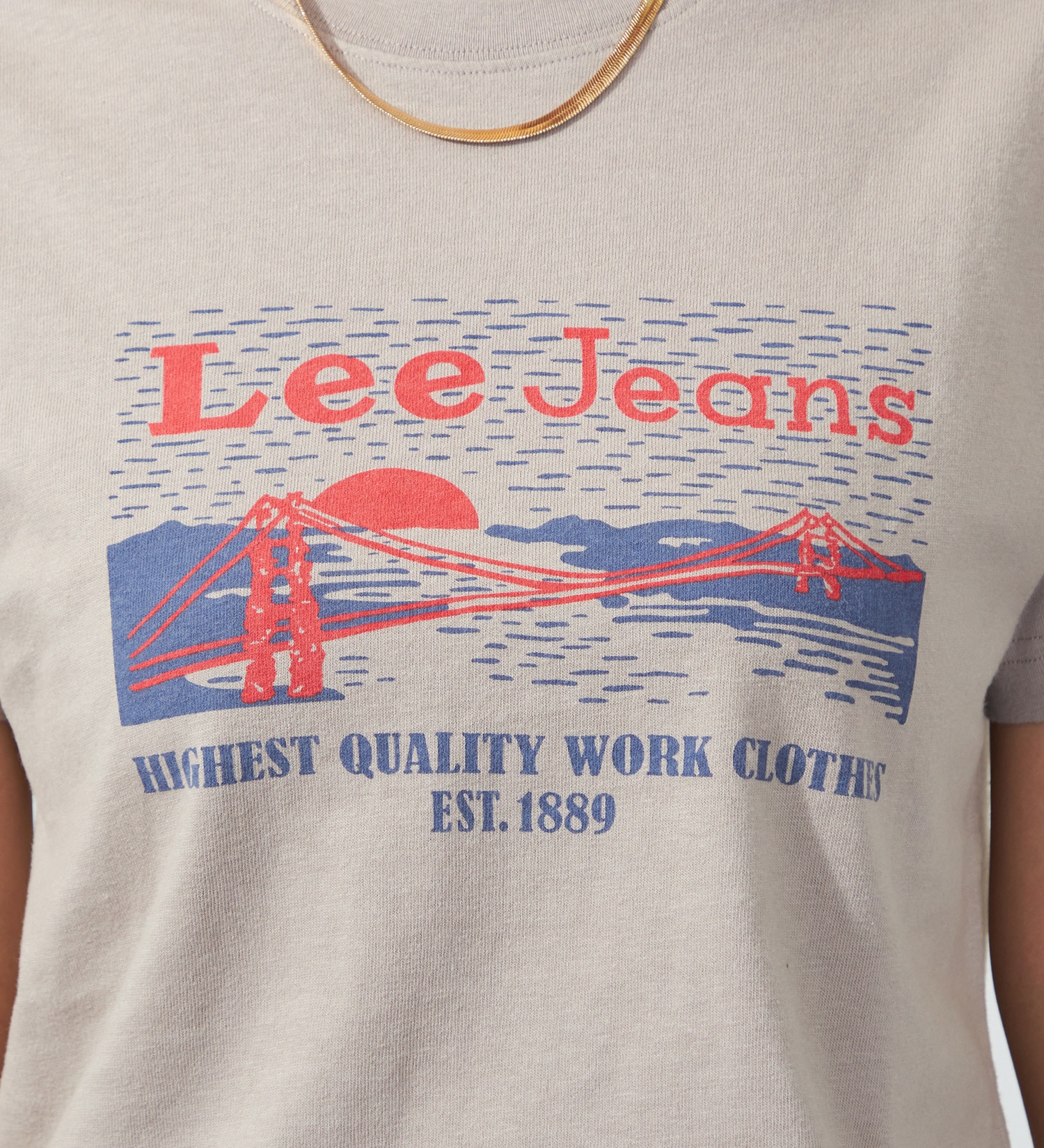 Lee(リー)の【SALE】Lee ロゴ プリント ハーフスリーブTee（M/Lサイズ）|トップス/Tシャツ/カットソー/レディース|ライトグレー