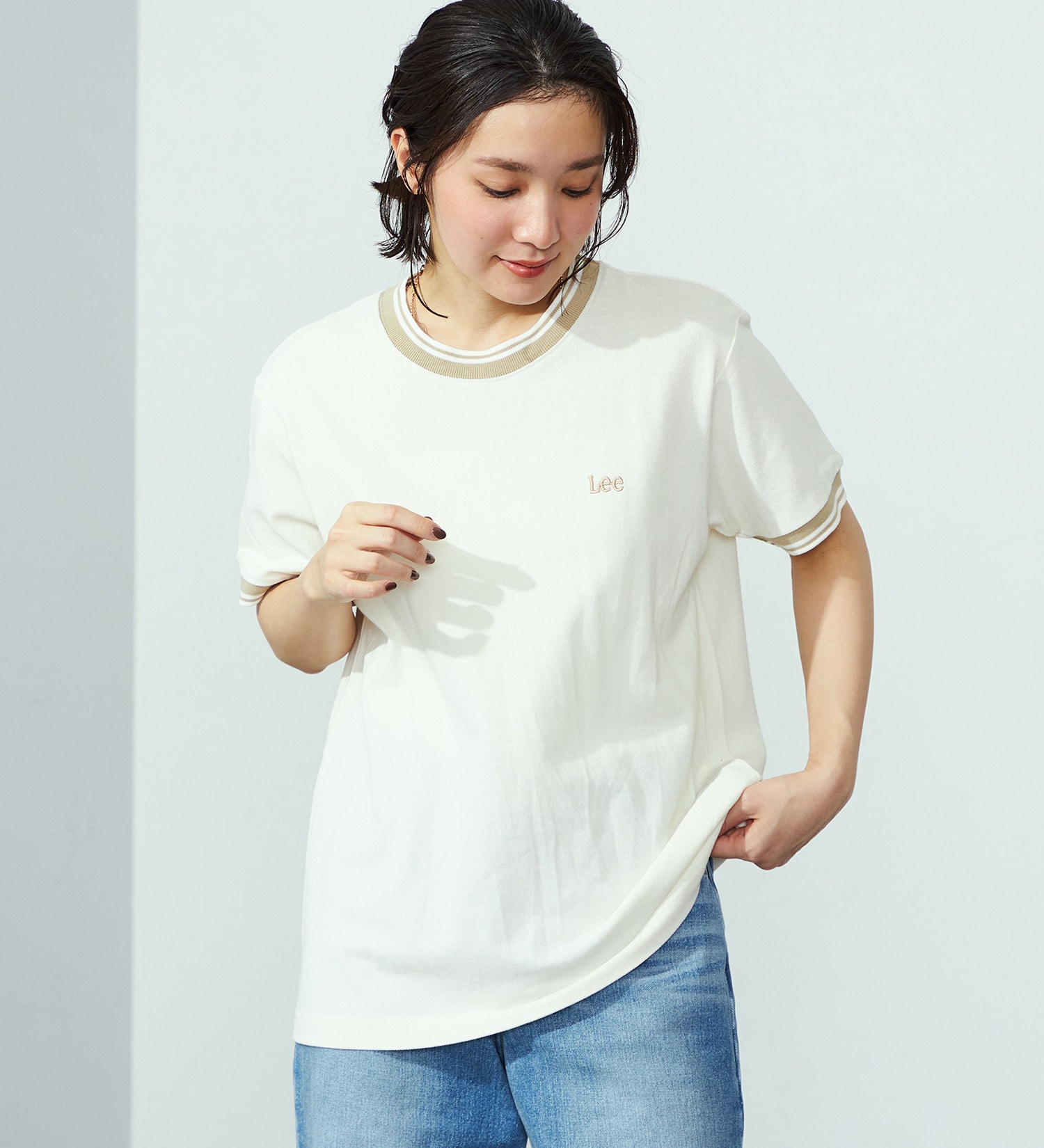 Lee(リー)の鹿の子Tシャツ|トップス/Tシャツ/カットソー/レディース|アイボリー