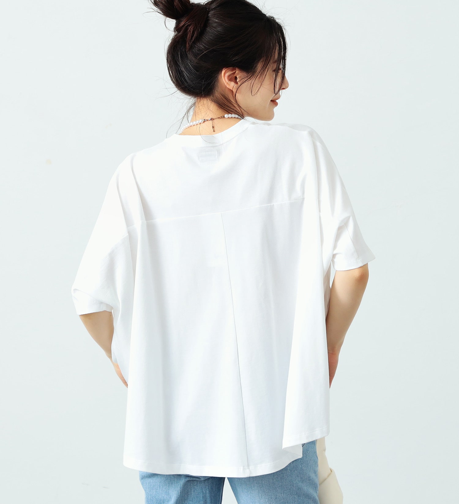 Lee(リー)のドルマンスリーブで体型カバー フレアTシャツブラウス|トップス/シャツ/ブラウス/レディース|ホワイト