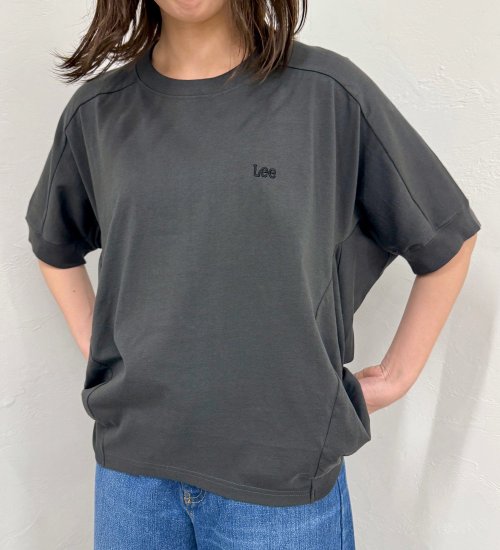 Lee(リー)のゆったりシルエットで体型カバー コクーンTシャツブラウス|トップス/シャツ/ブラウス/レディース|チャコールグレー