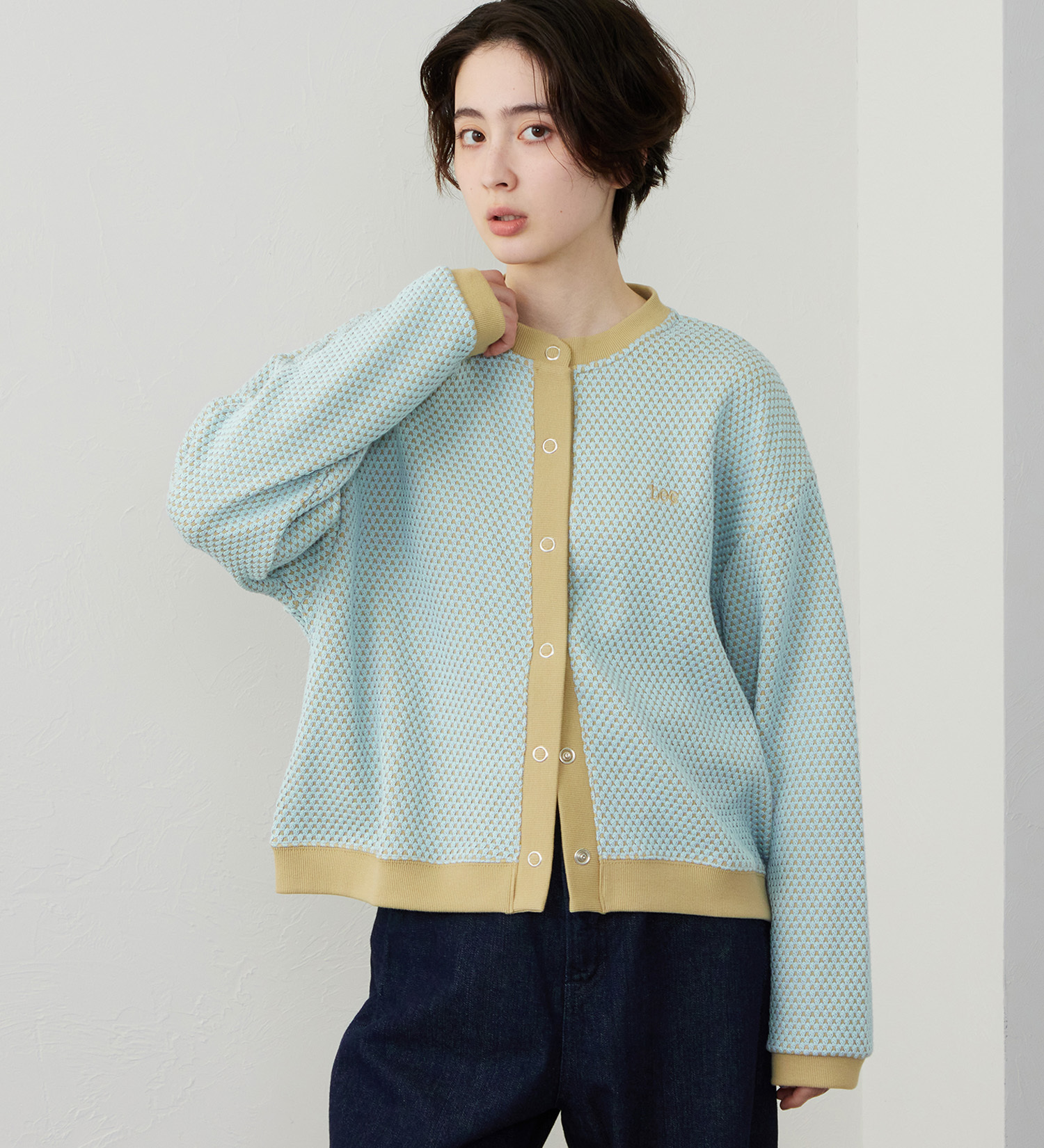 Lee(リー)のニットジャガードカーディガン|トップス/その他トップス/レディース|グリーン