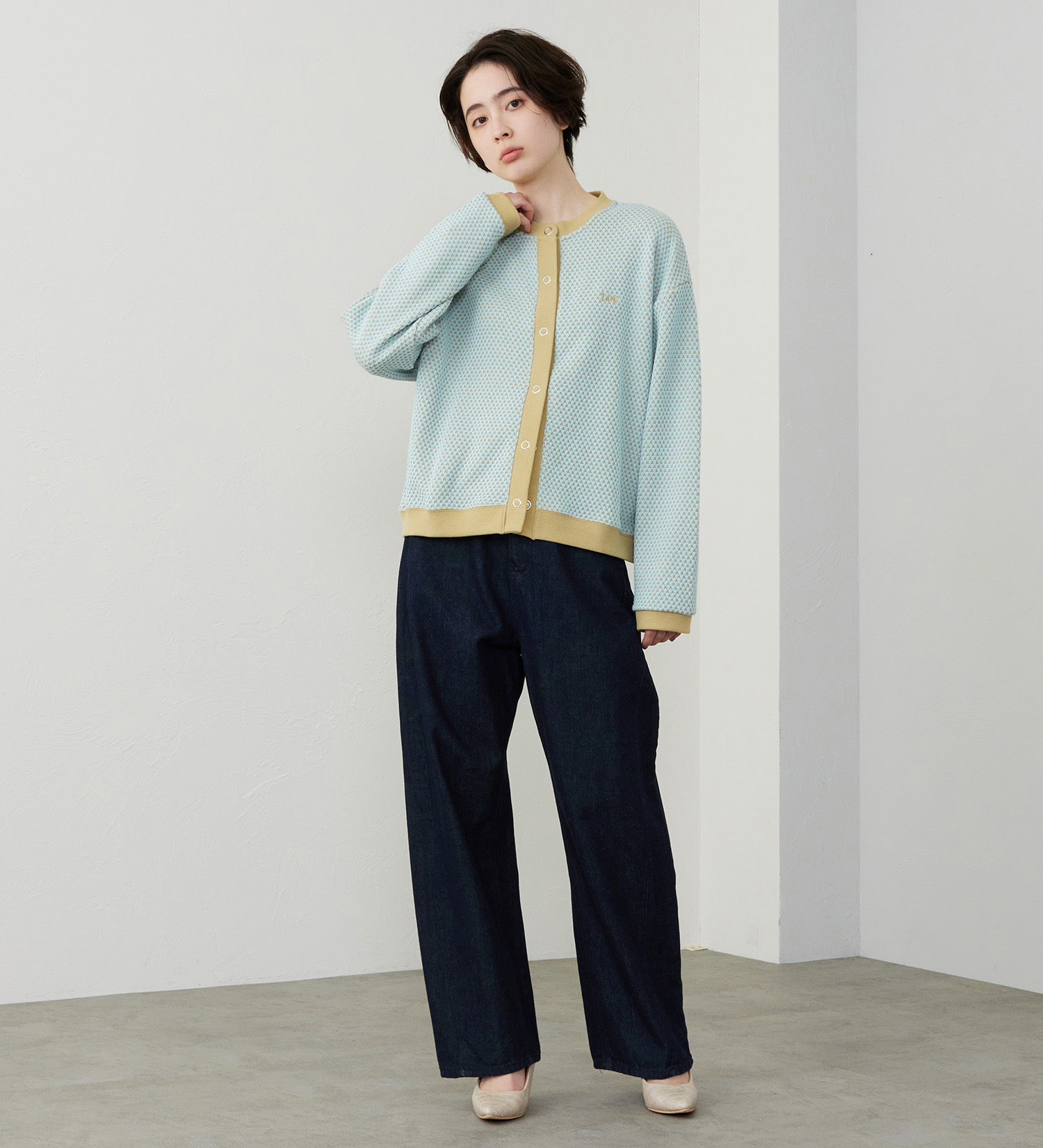 Lee(リー)のニットジャガードカーディガン|トップス/その他トップス/レディース|グリーン