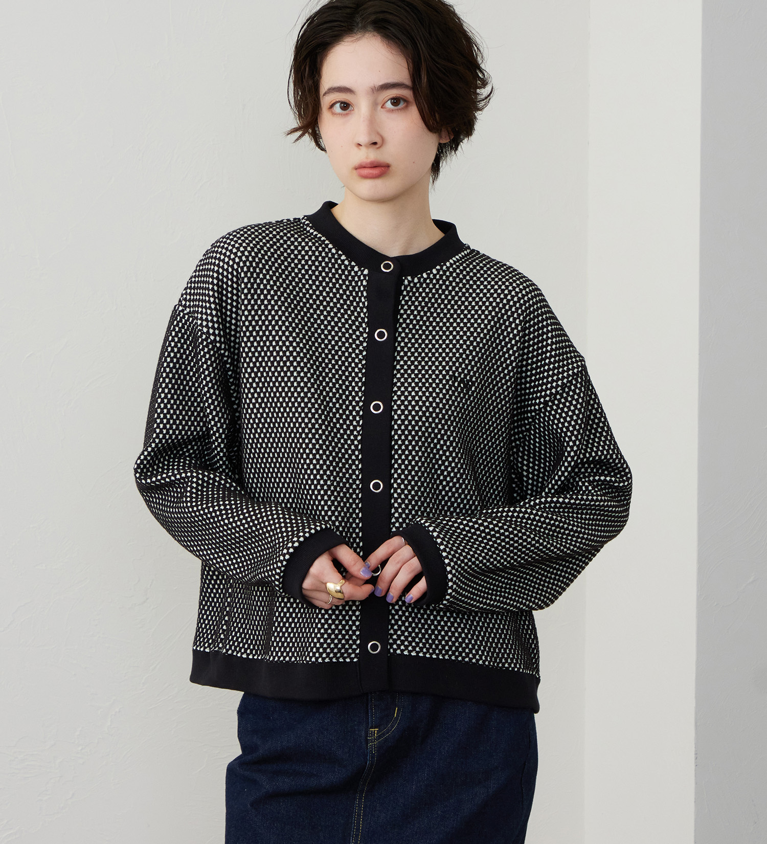 Lee(リー)のニットジャガードカーディガン|トップス/その他トップス/レディース|ブラック