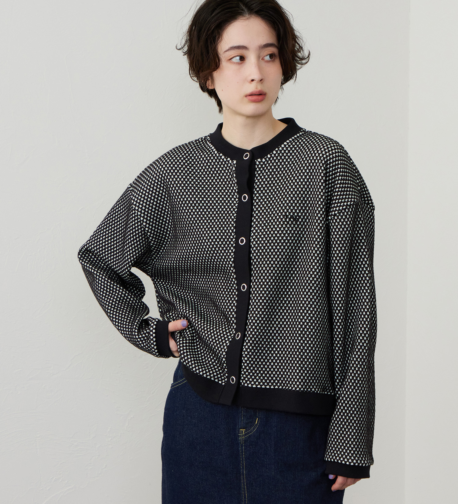 Lee(リー)のニットジャガードカーディガン|トップス/その他トップス/レディース|ブラック