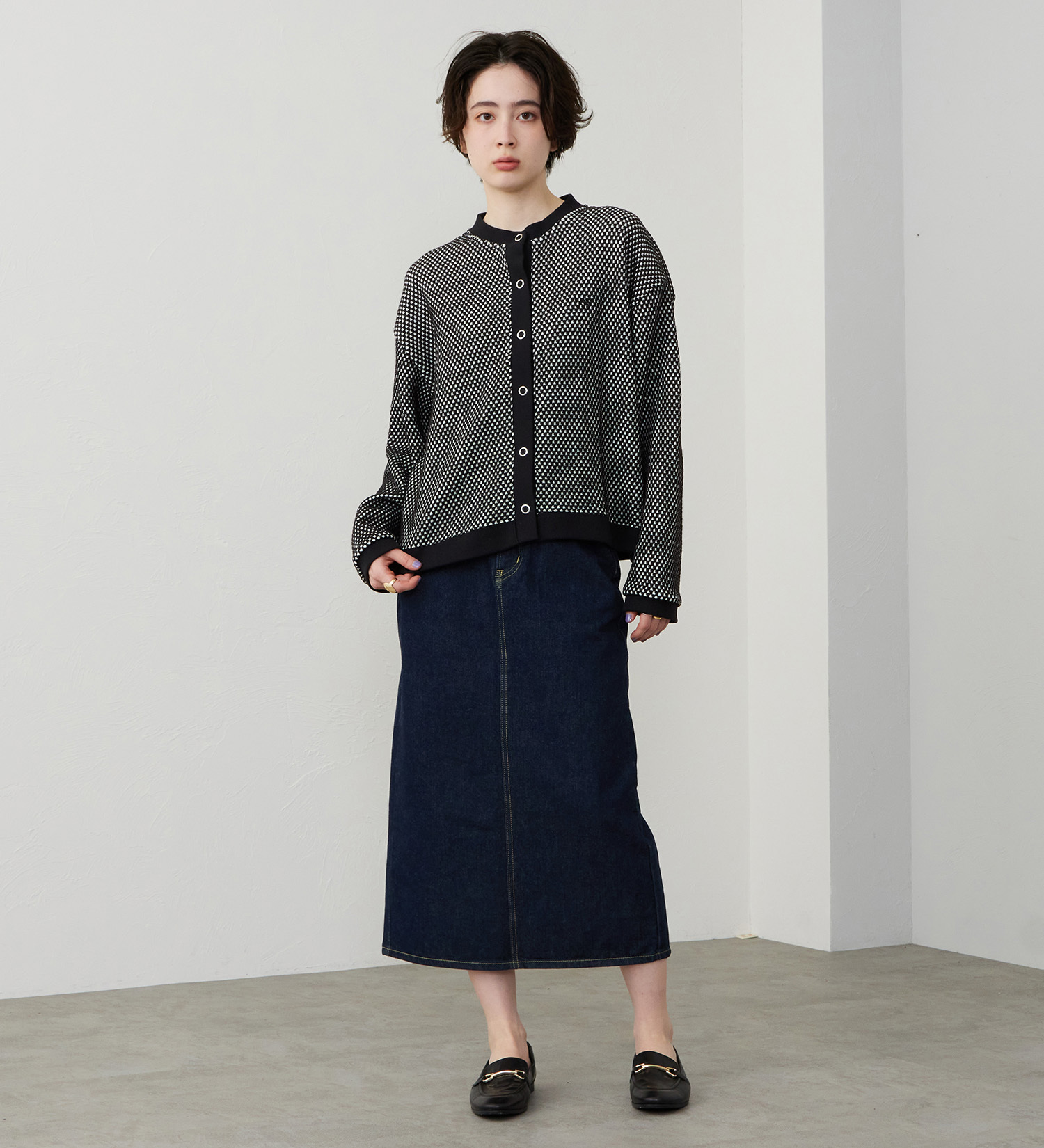 Lee(リー)のニットジャガードカーディガン|トップス/その他トップス/レディース|ブラック